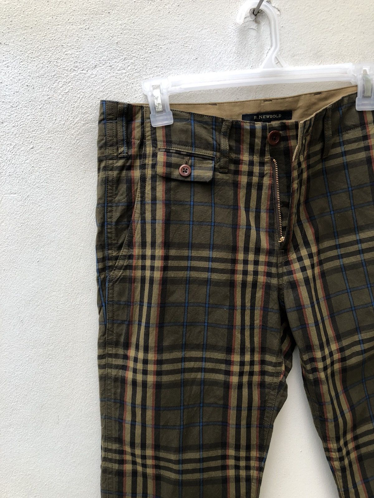 Paul Smith R. Newbold Classic Checkered Waxed Chinos Trouser Pant Size US 31 - 3 Thumbnail