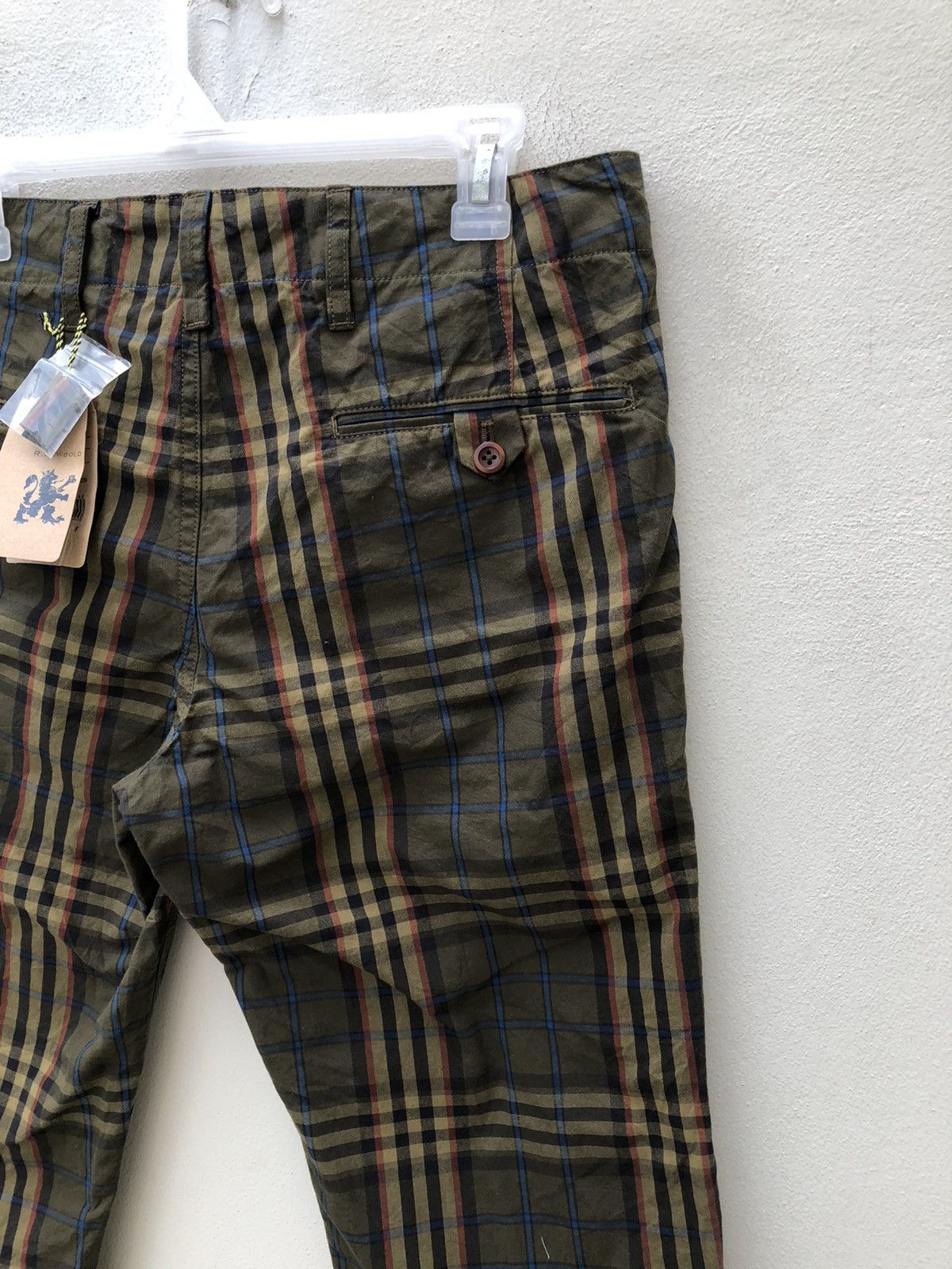 Paul Smith R. Newbold Classic Checkered Waxed Chinos Trouser Pant Size US 31 - 11 Thumbnail
