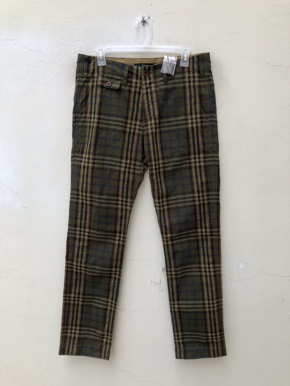 Paul Smith R. Newbold Classic Checkered Waxed Chinos Trouser Pant Size US 31 - 1 Thumbnail