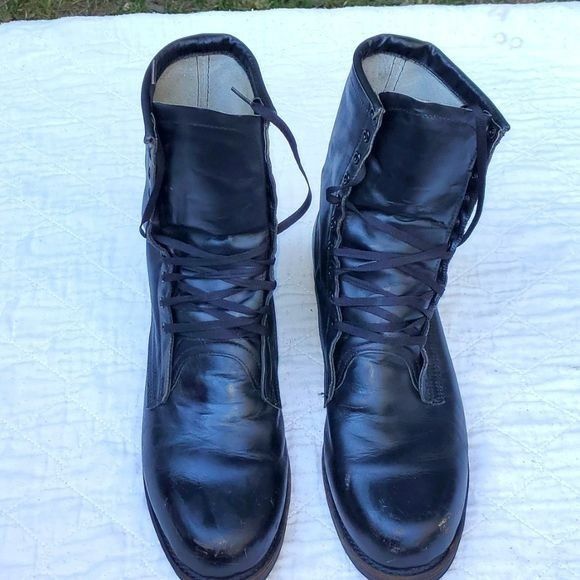 Military Addison Shoe Co. Vintage Sz 11 Black Biltrite Lace Vietnam 