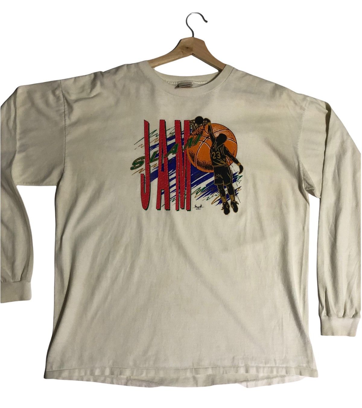 NBA × Vintage Vintage Slam Jam Michael Jordan 23 Basketball Longsleeve Size US XXL / EU 58 / 5 - 5 Thumbnail