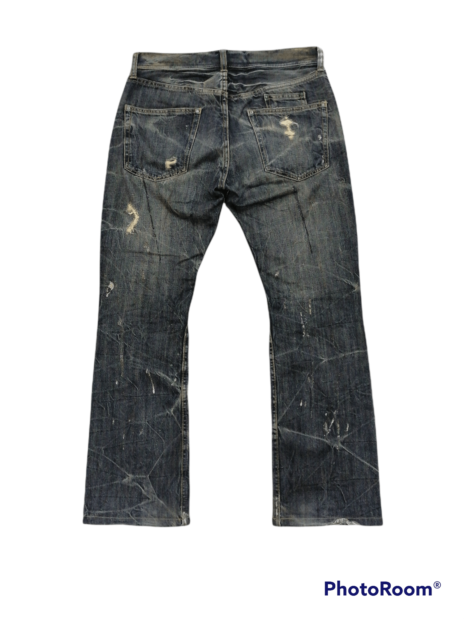 Japanese Brand Japan Brand Splattered Paint Rip Distressed Denim Pants Size US 31 - 6 Thumbnail