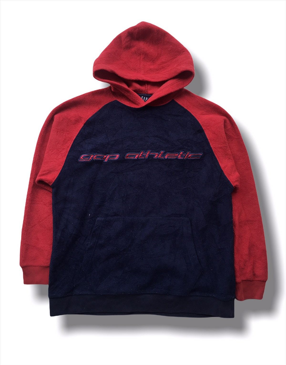 VINTAGE GAP ATHLETIC BIG LOGO FLEECE HOODIE PULLOVER