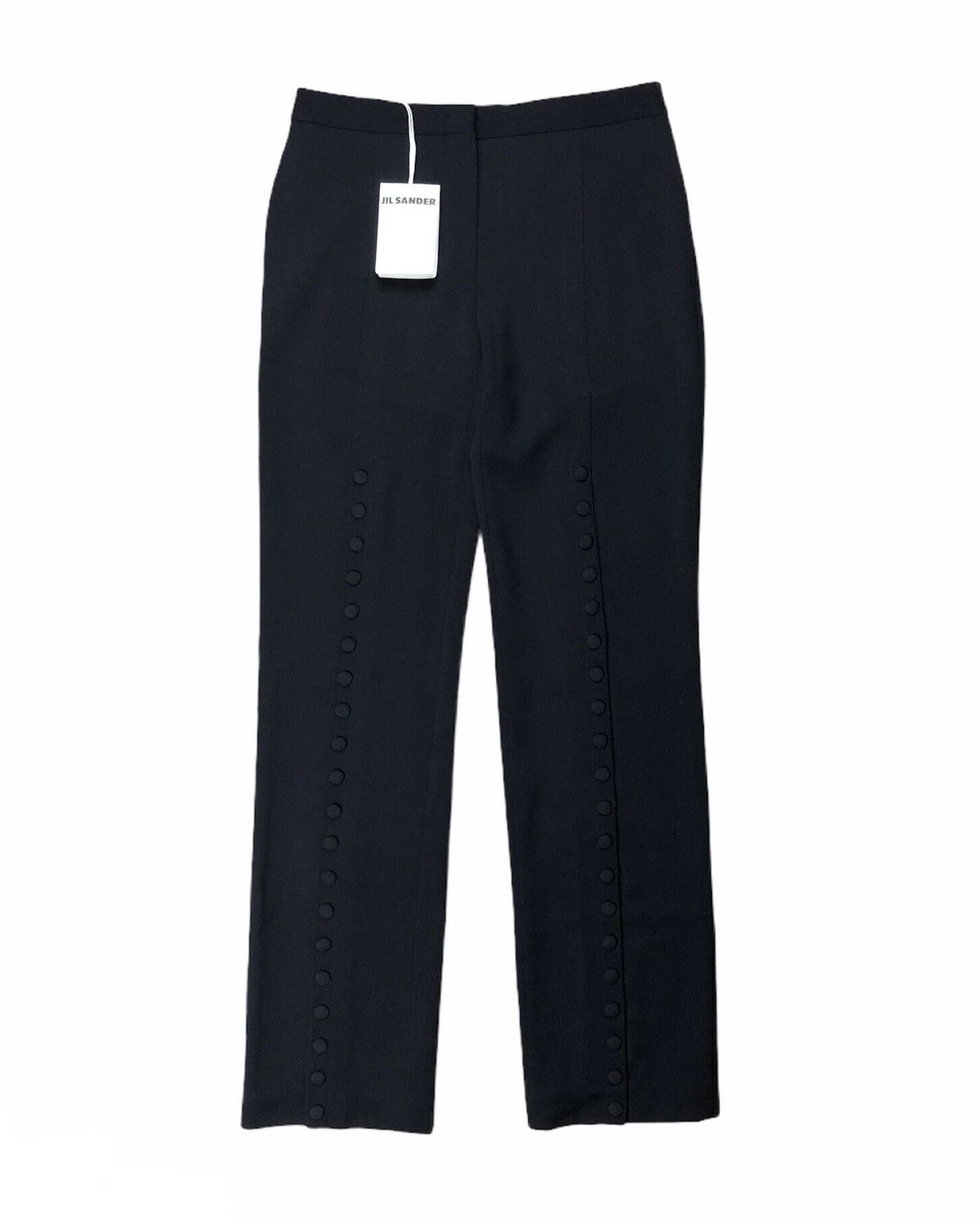 Jil Sander Jil Sander Luna Wool Button Detail Pants Navy - AW19 Size US 29 - 2 Thumbnail