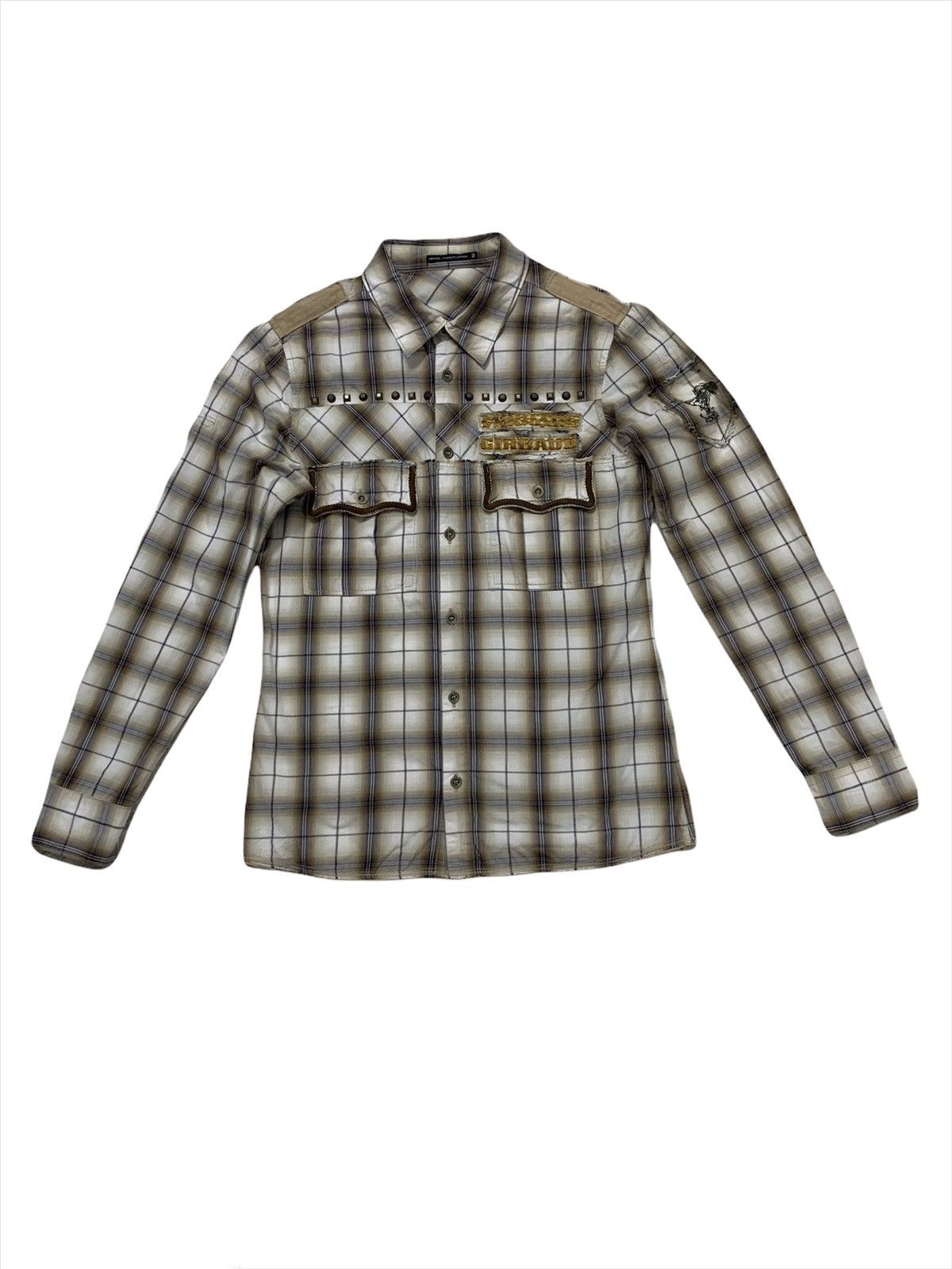 Flannel × Marithe + Francois Girbaud Marithe Francois Girbraud Flannel Studed Button Shirt Size US M / EU 48-50 / 2 - 2 Thumbnail