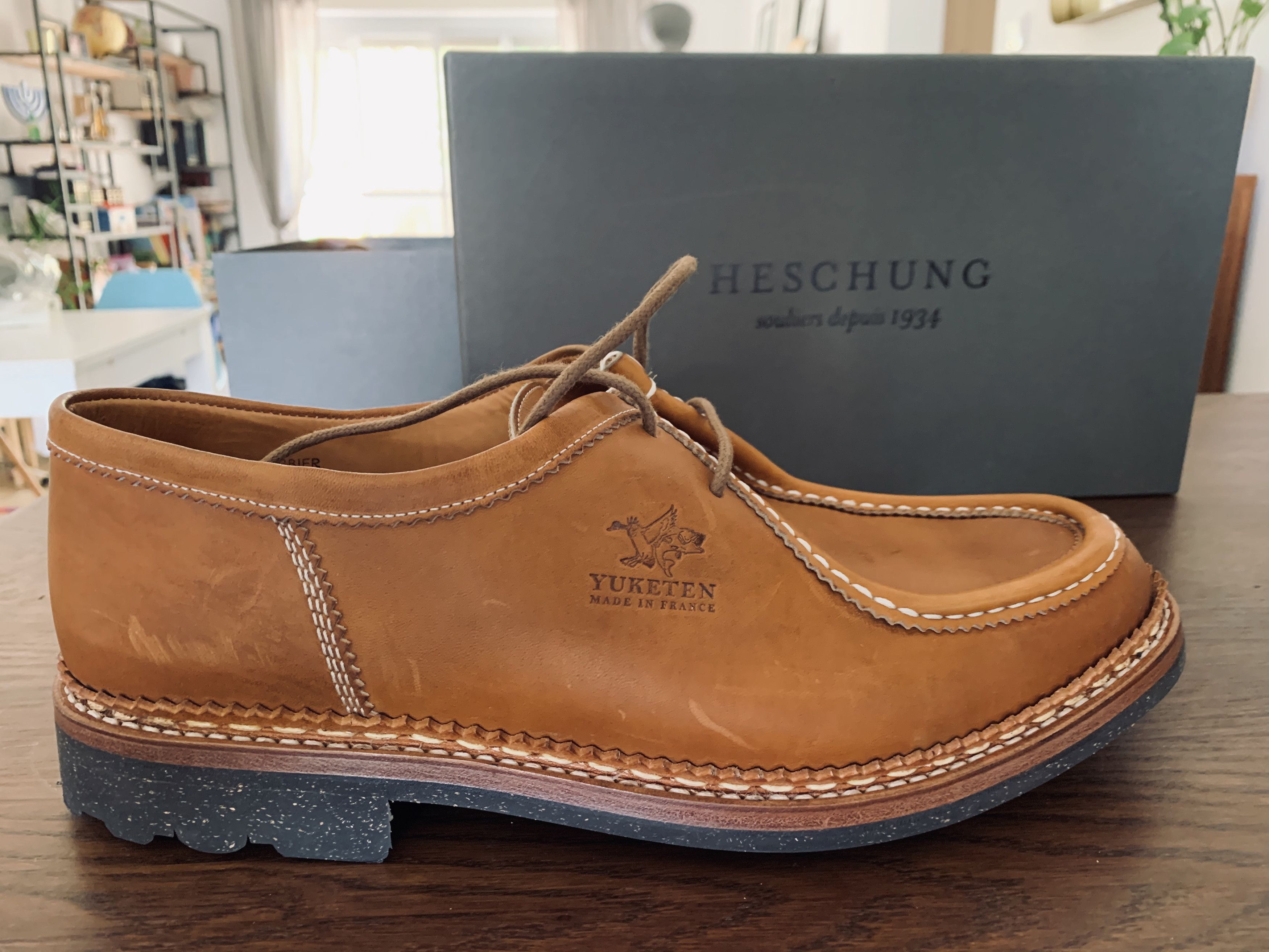 YUKETEN TYROLIAN SHOES US９ Heschung × Yuketen Heschung x Yuketen Verbier Tan Tyrolean Shoes