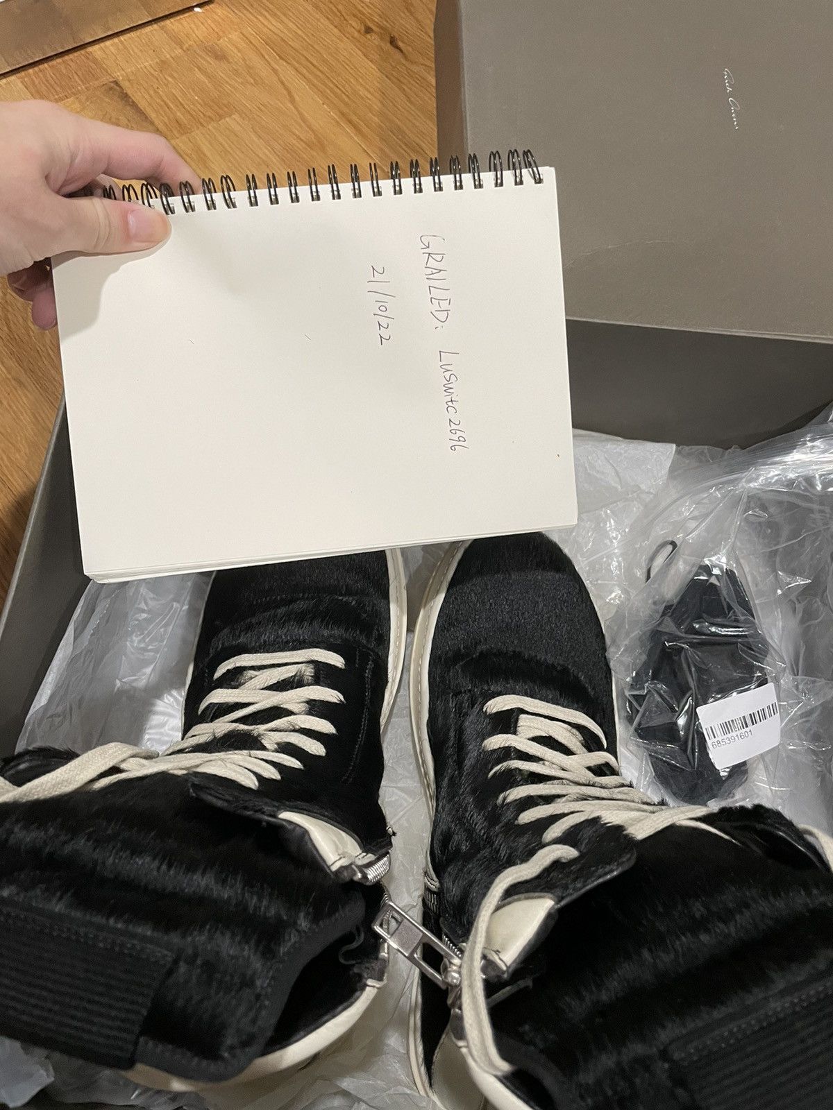 Rick Owens （final drop ）Rick Owens pony hair geobaskets Rare sz 40 Size US 7.5 / EU 40-41 - 4 Thumbnail
