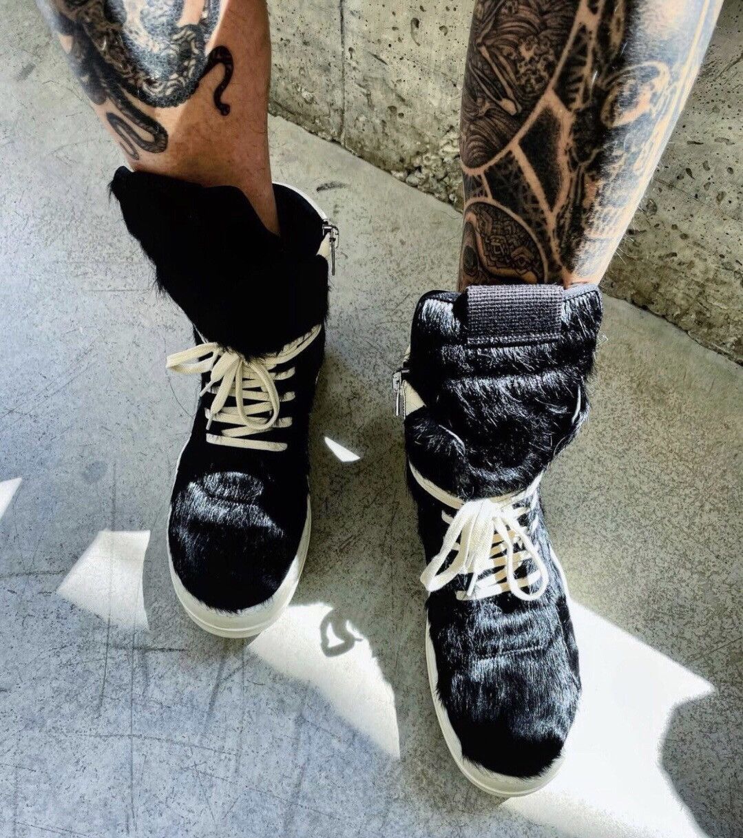 Rick Owens （final drop ）Rick Owens pony hair geobaskets Rare sz 40 Size US 7.5 / EU 40-41 - 1 Thumbnail