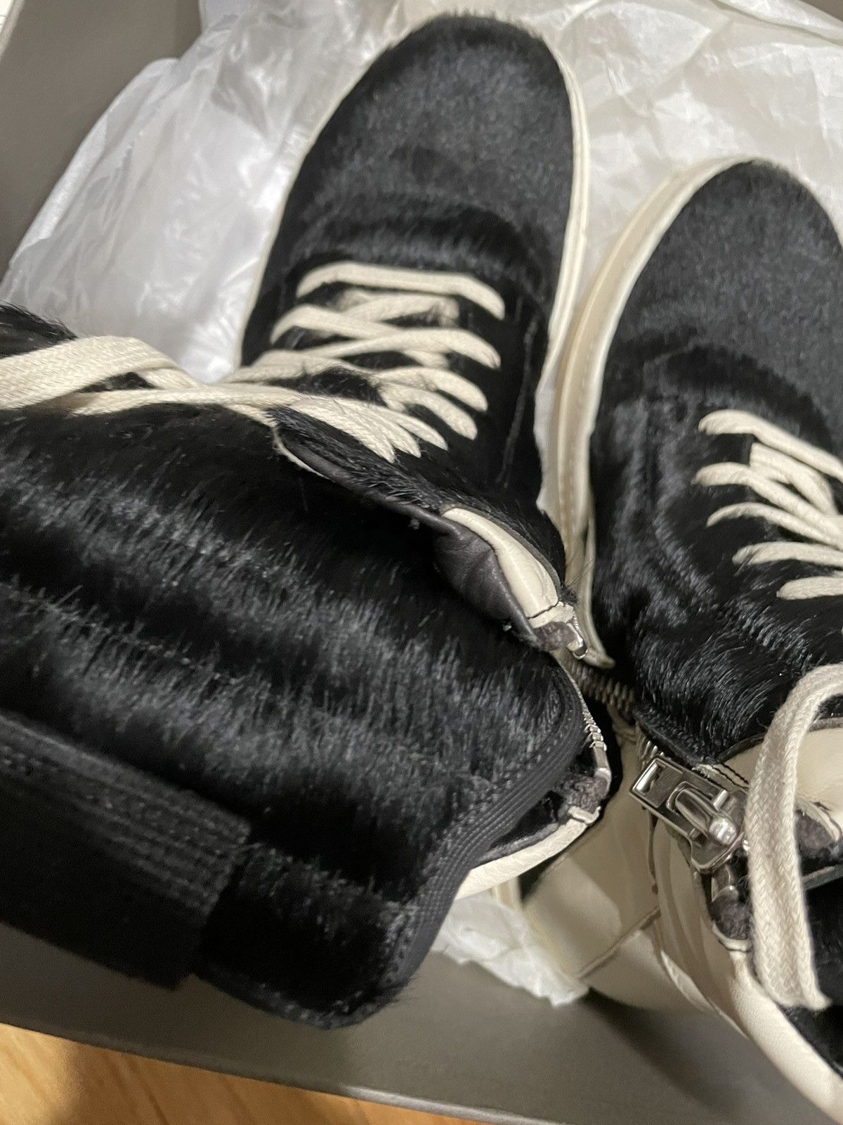 Rick Owens （final drop ）Rick Owens pony hair geobaskets Rare sz 40 Size US 7.5 / EU 40-41 - 5 Thumbnail