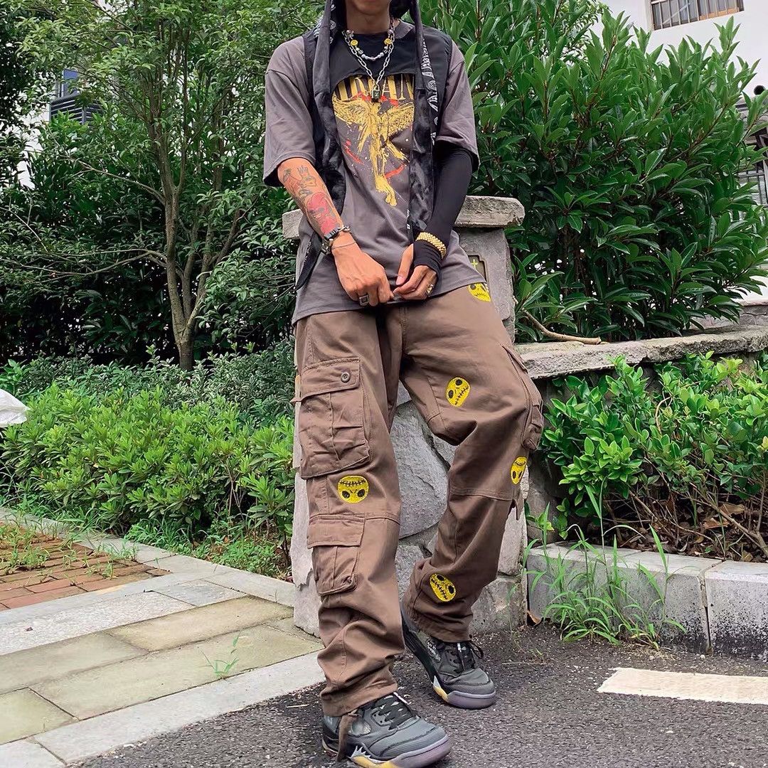 Japanese Brand ghost Swarovski crystal face cargo pants Size US 35 - 5 Thumbnail
