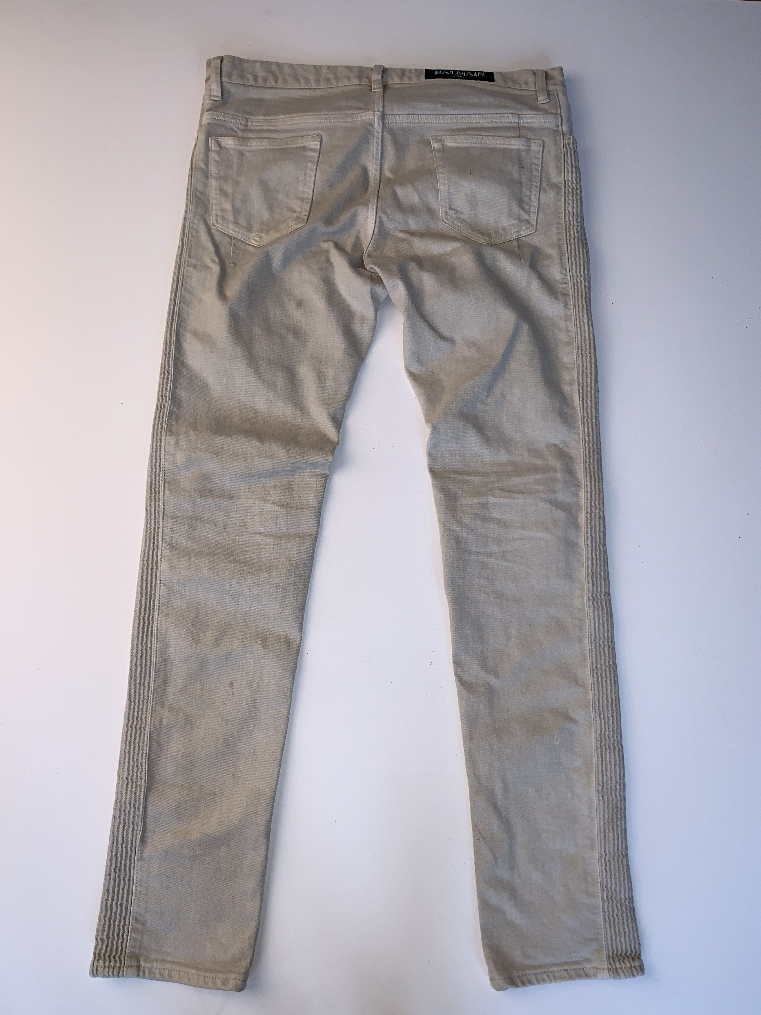 Balmain Off white ripped denim jeans Size US 34 / EU 50 - 4 Thumbnail
