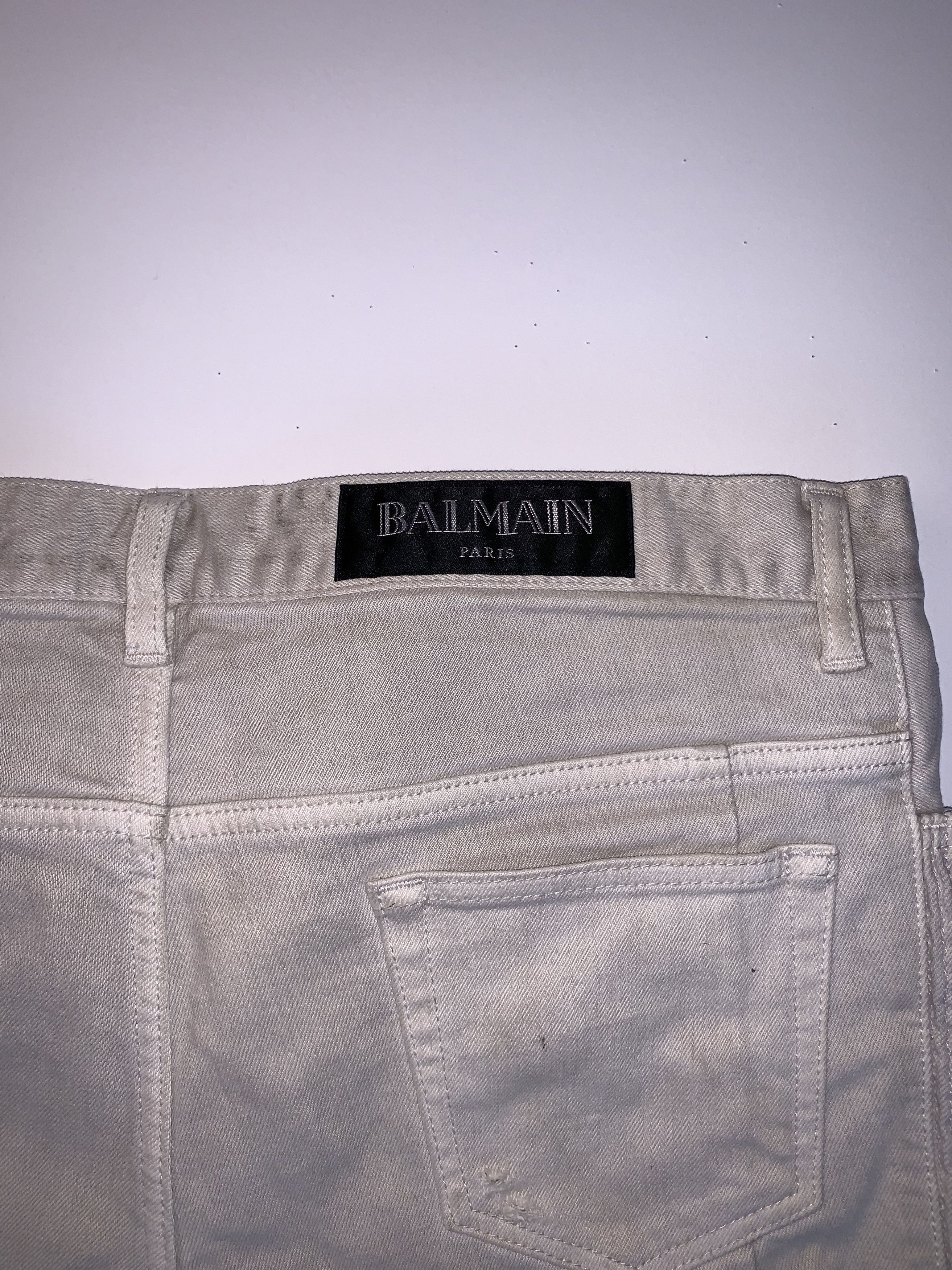 Balmain Off white ripped denim jeans Size US 34 / EU 50 - 5 Thumbnail