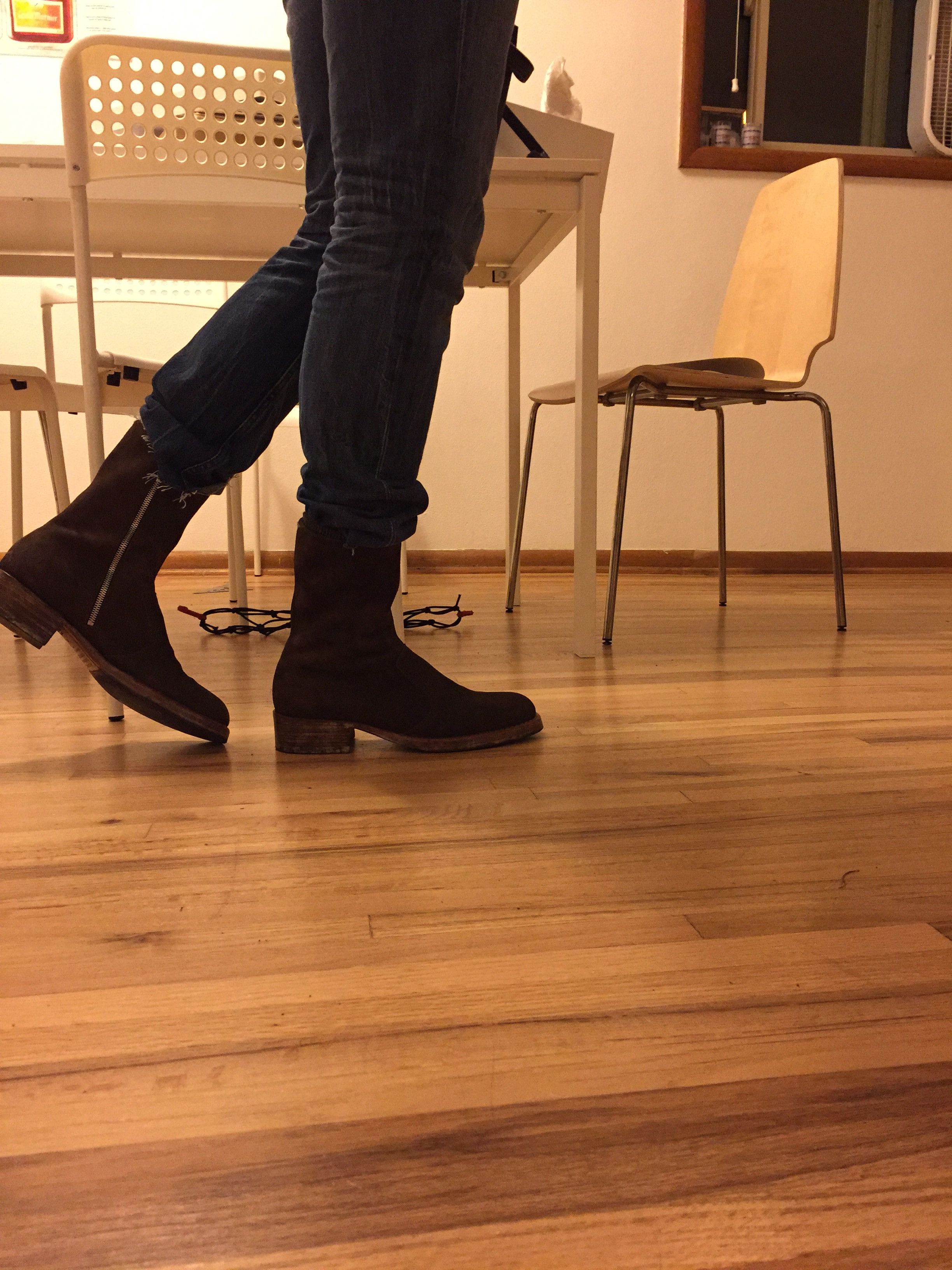 Maison Margiela Brown suede campus boots Grailed