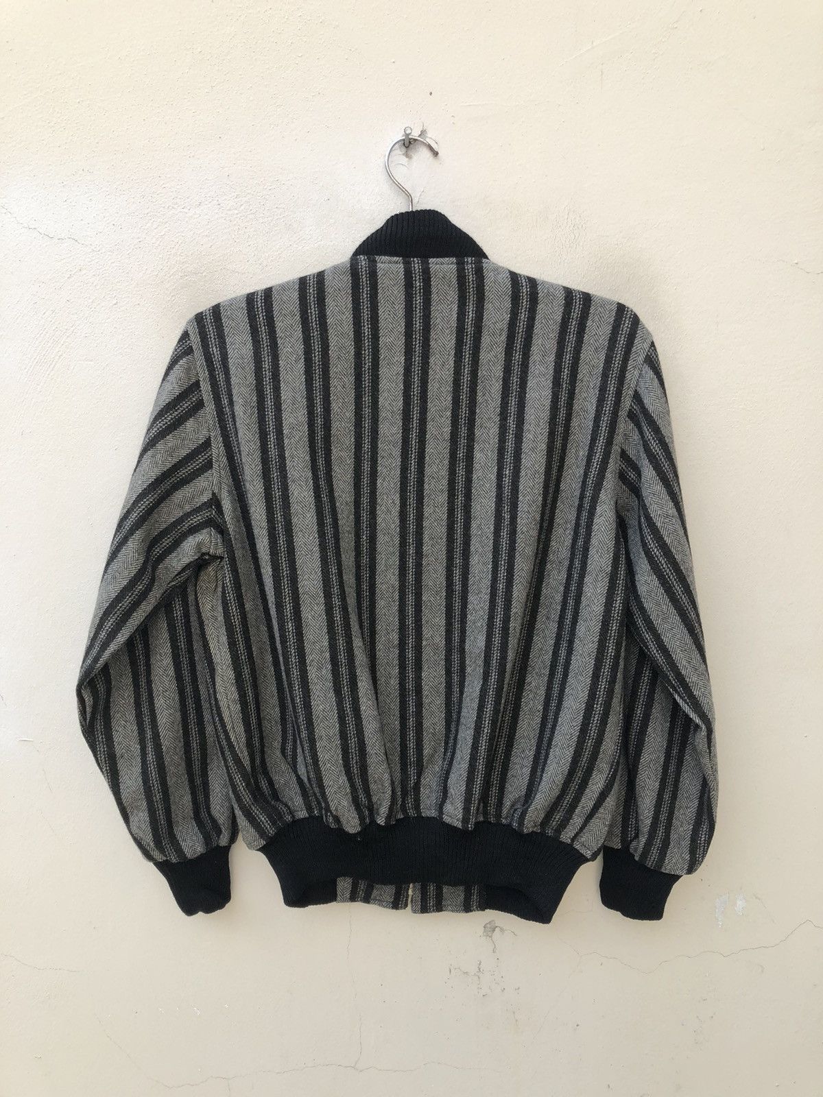 Vintage VTG 80s Sun Lunar Japan Border Striped Light Bomber Jacket Size US L / EU 52-54 / 3 - 10 Thumbnail