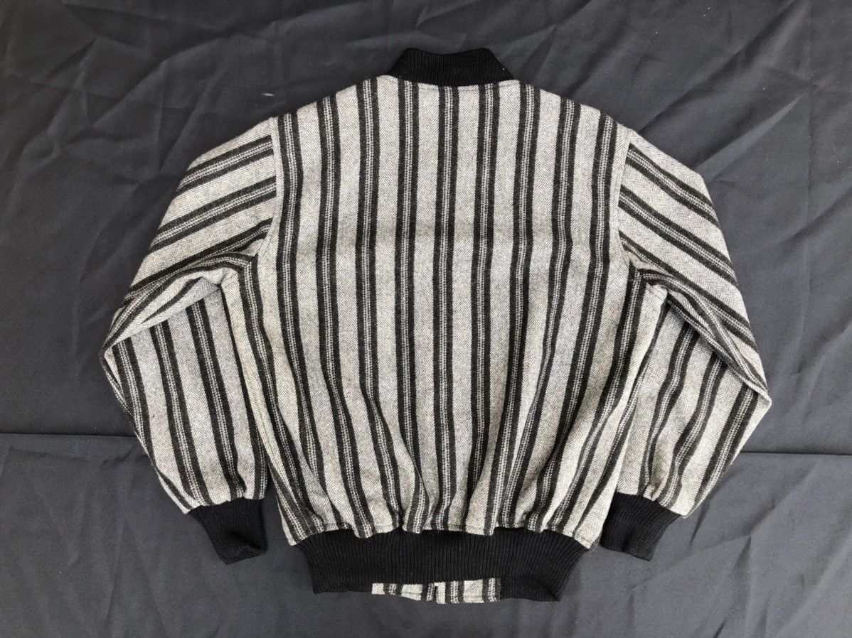Vintage VTG 80s Sun Lunar Japan Border Striped Light Bomber Jacket Size US L / EU 52-54 / 3 - 2 Thumbnail