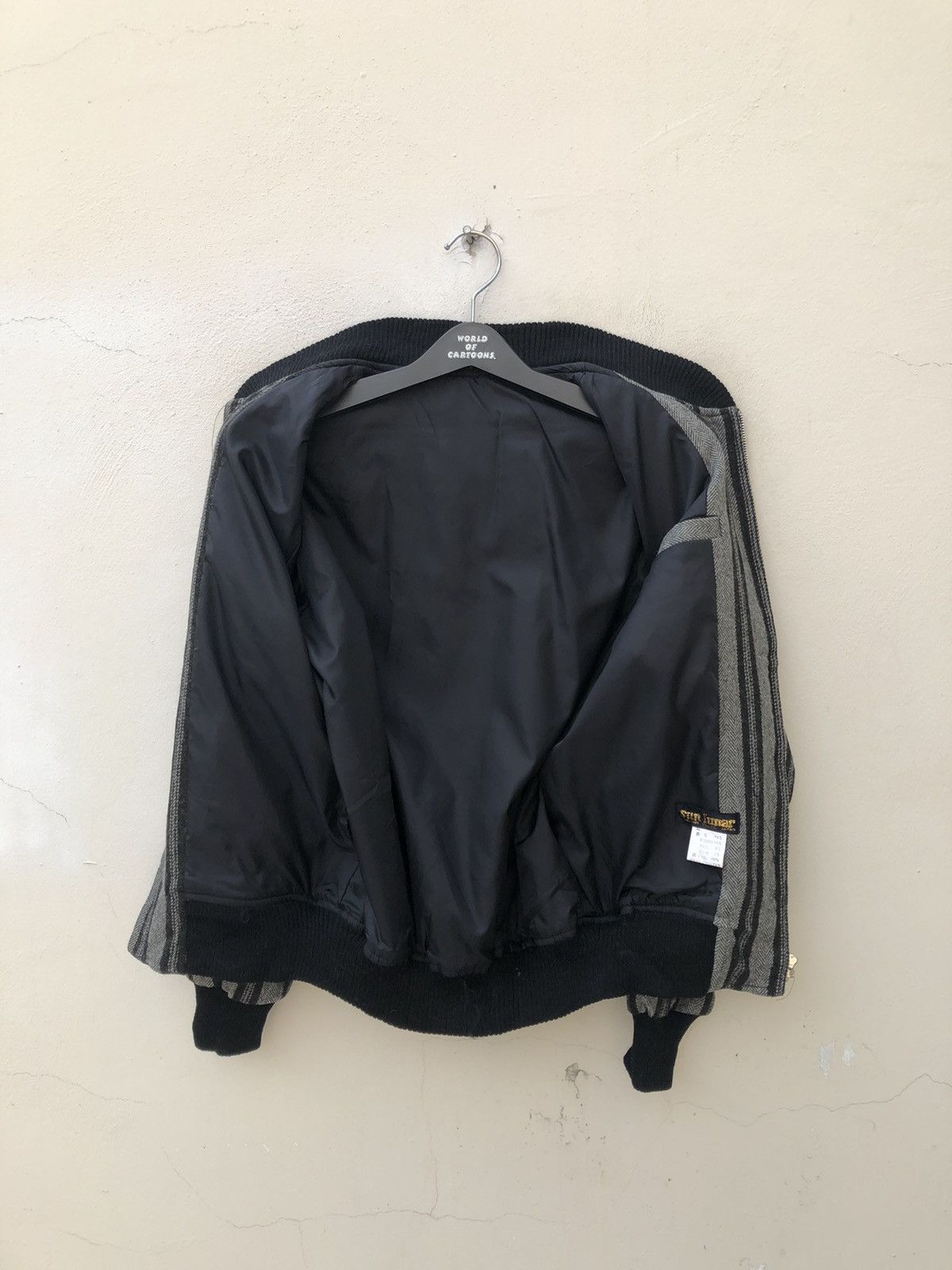 Vintage VTG 80s Sun Lunar Japan Border Striped Light Bomber Jacket Size US L / EU 52-54 / 3 - 13 Thumbnail