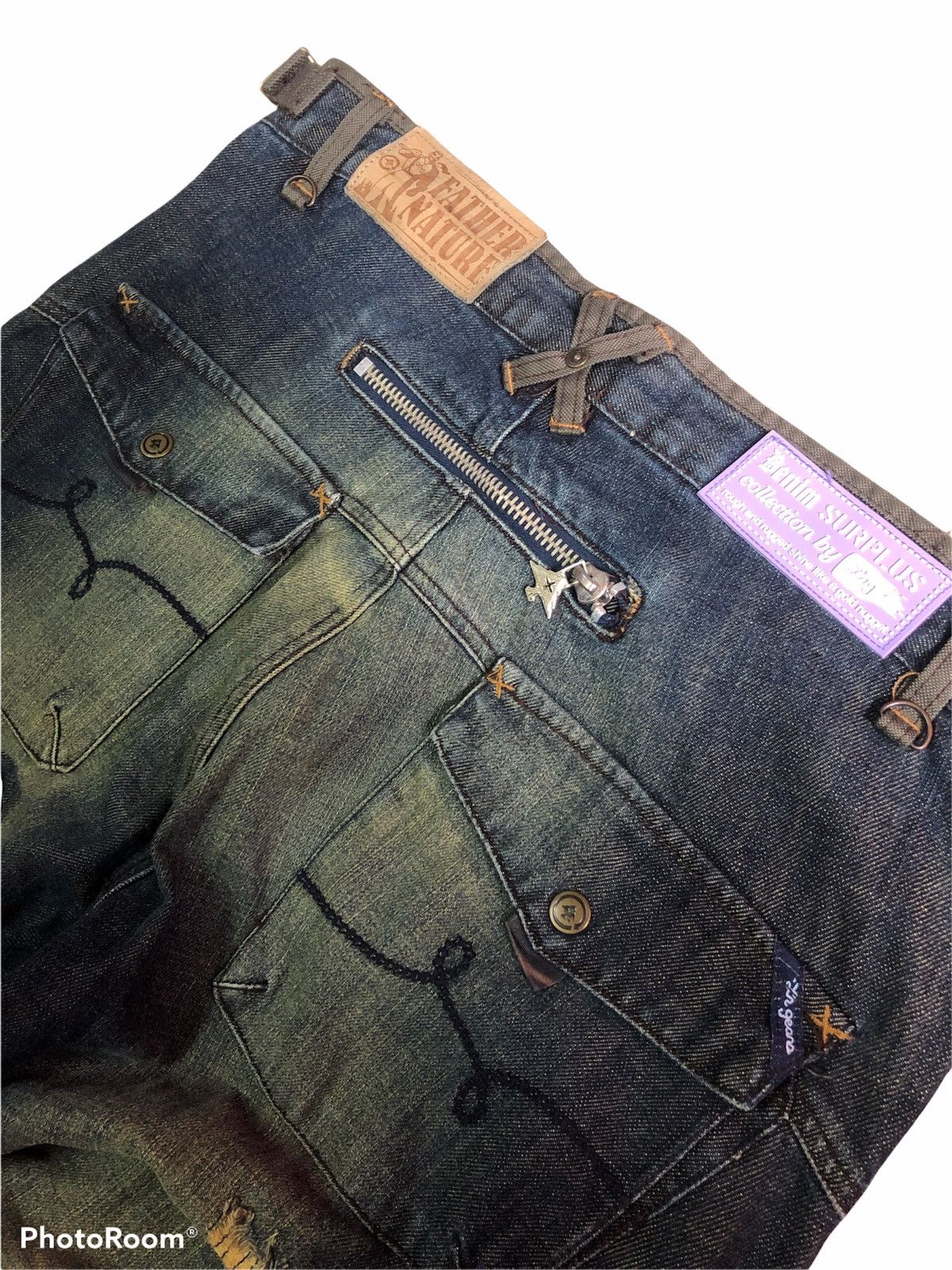 Japanese Brand WIDE LEG⚡️⚡️ RUSTY DISTRESSED DENIM Size US 36 / EU 52 - 3 Thumbnail