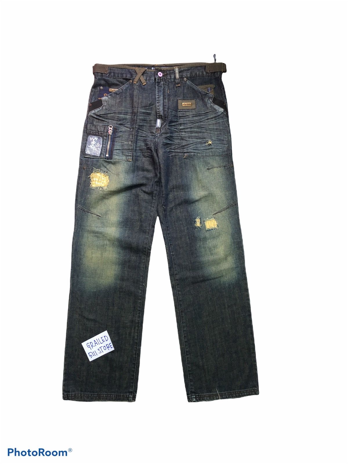 Japanese Brand WIDE LEG⚡️⚡️ RUSTY DISTRESSED DENIM Size US 36 / EU 52 - 1 Thumbnail