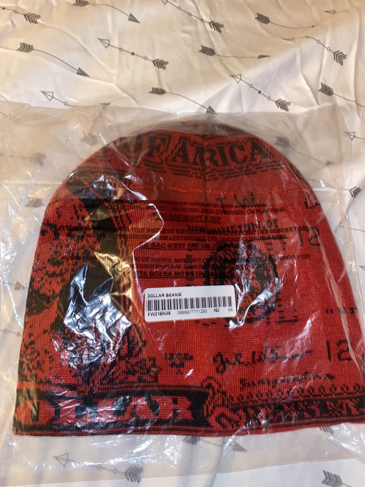 Supreme Dollar Beanie Red