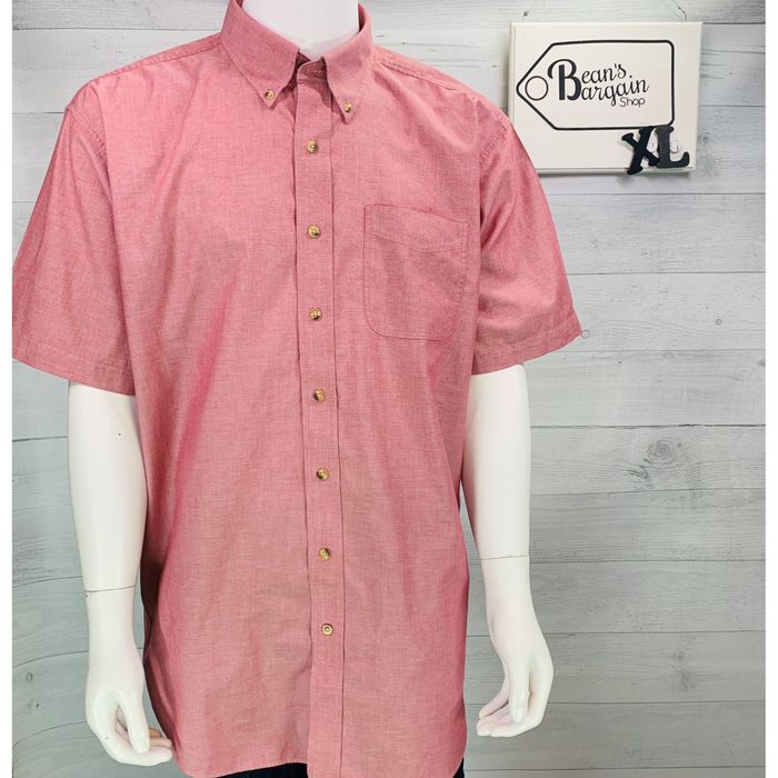 L.L. Bean LL Bean Oxford Shirt Red Short Sleeve 100% Cotton | Grailed
