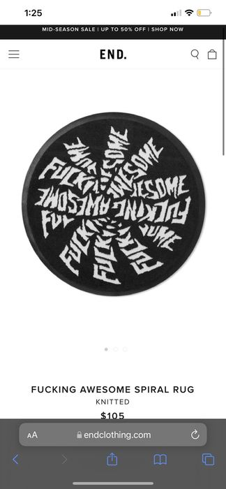 Fucking Awesome Fucking awesome spiral rug | Grailed