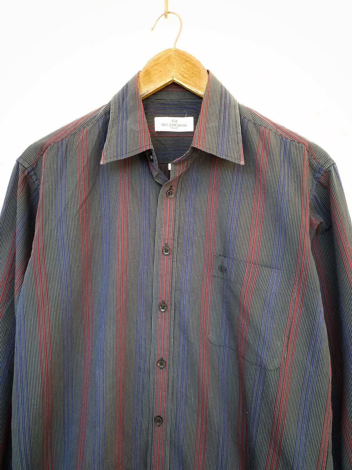 Balenciaga Dark grey with stripes Buttons ups Shirt Size US L / EU 52-54 / 3 - 2 Thumbnail