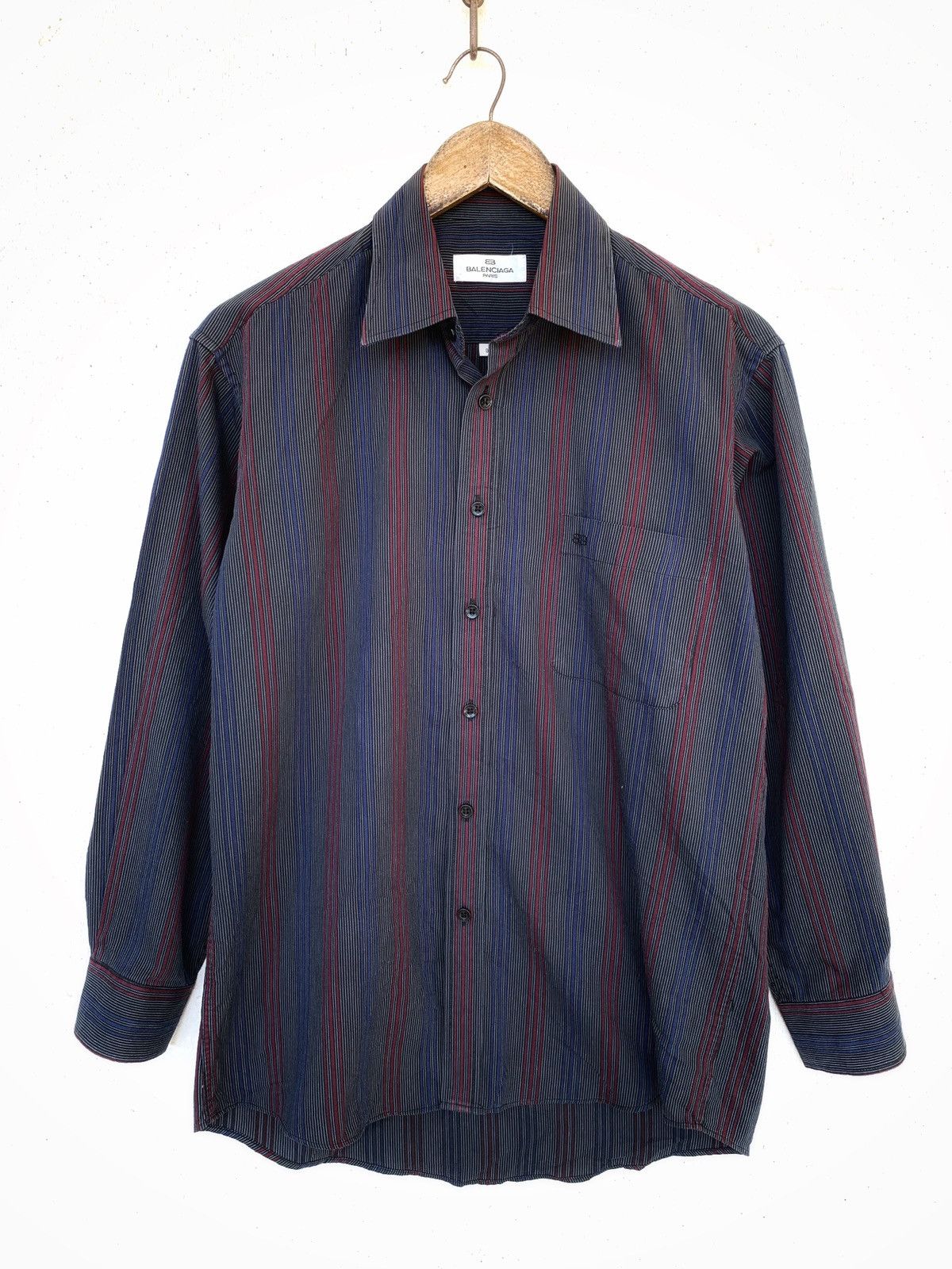 Balenciaga Dark grey with stripes Buttons ups Shirt Size US L / EU 52-54 / 3 - 1 Thumbnail
