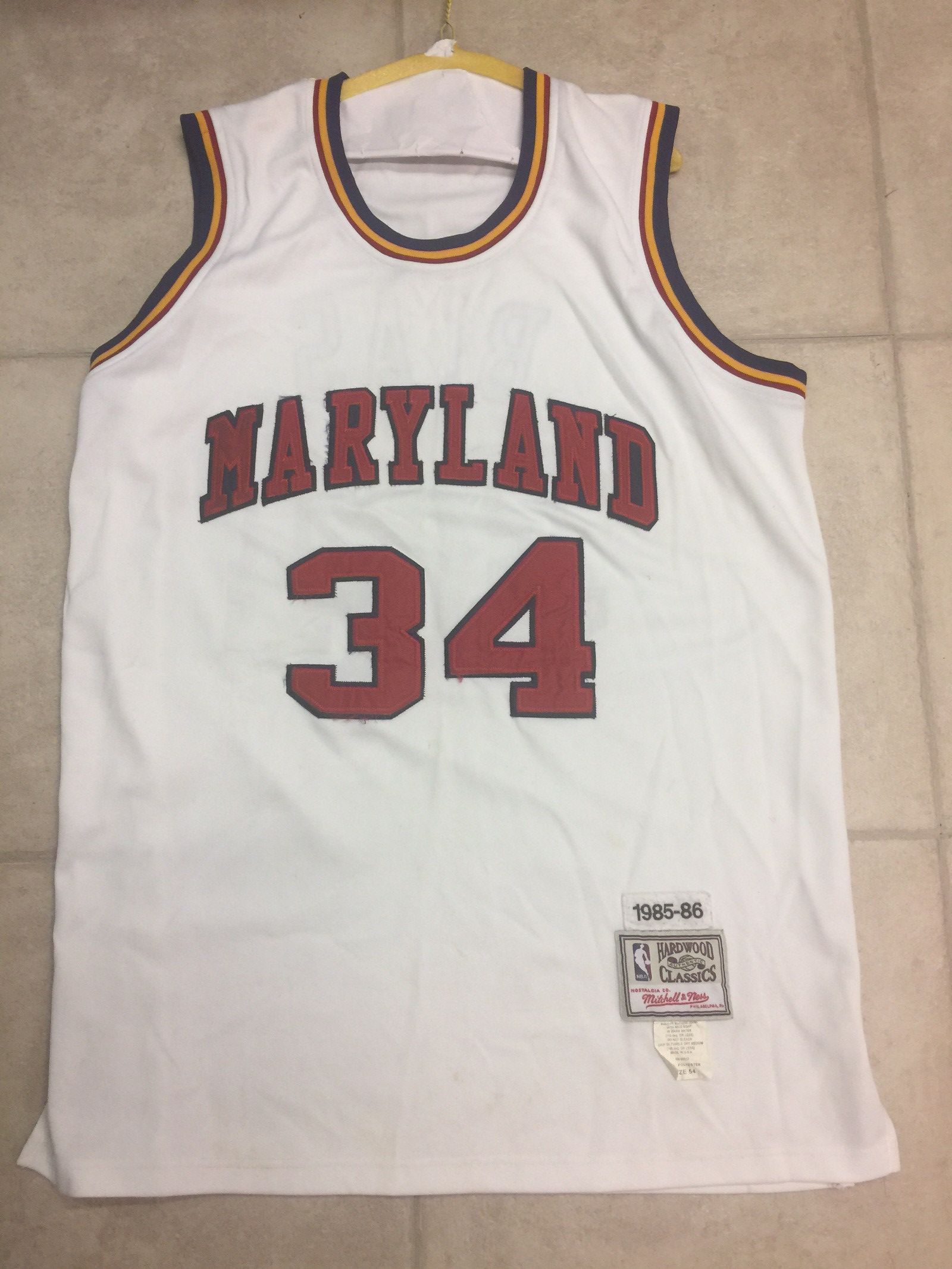 Vintage Mitchell & Ness Len Bias Maryland Terrapins Jersey sold Size 60