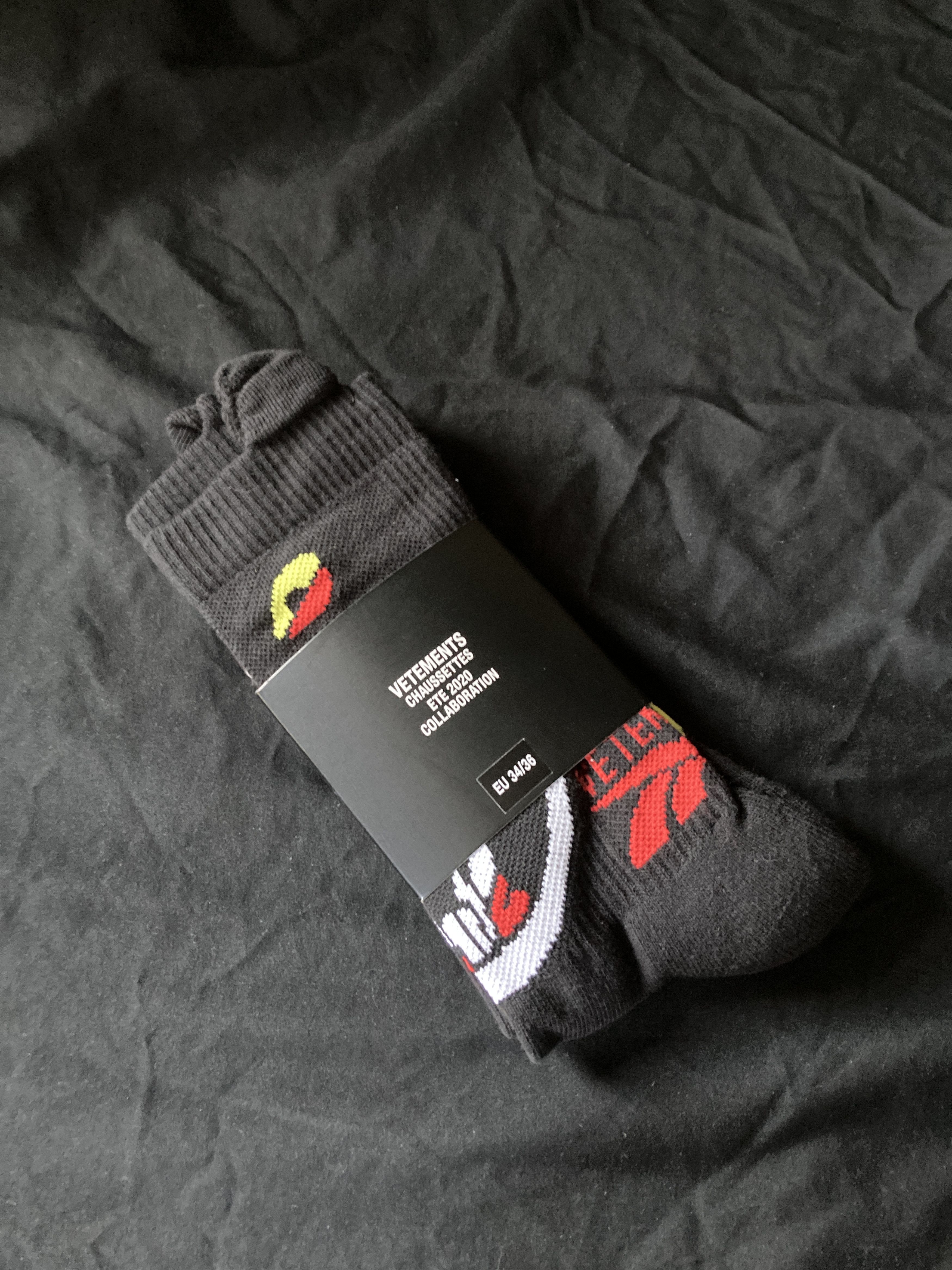 Reebok × Vetements MONSTER SHORT SOCKS - Black Flames XS - EU 34/36 Size 36 - 5 Thumbnail