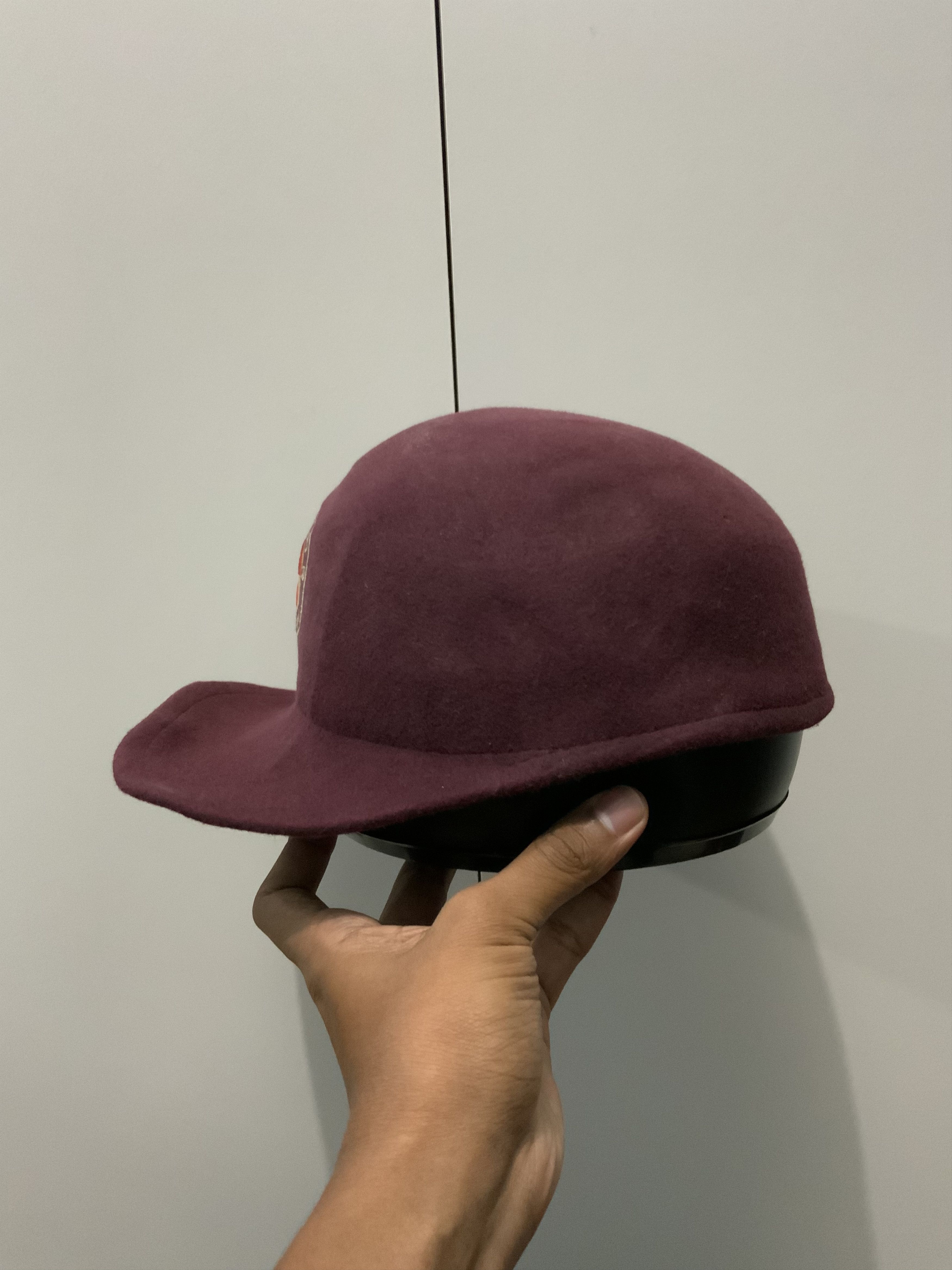 Vintage Wool Maroon Solid Dictator Farm Hat Size ONE SIZE - 5 Thumbnail