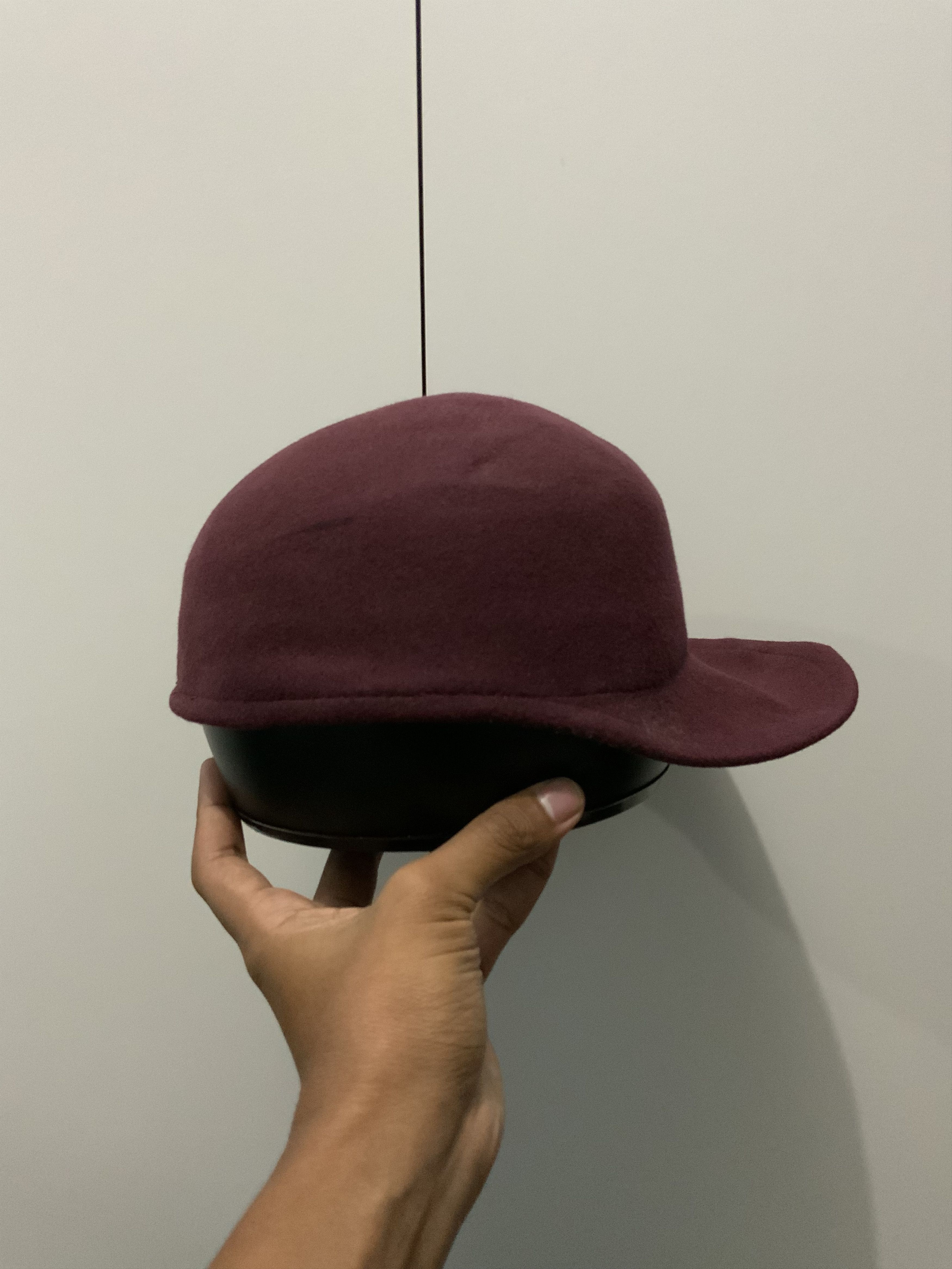 Vintage Wool Maroon Solid Dictator Farm Hat Size ONE SIZE - 2 Thumbnail