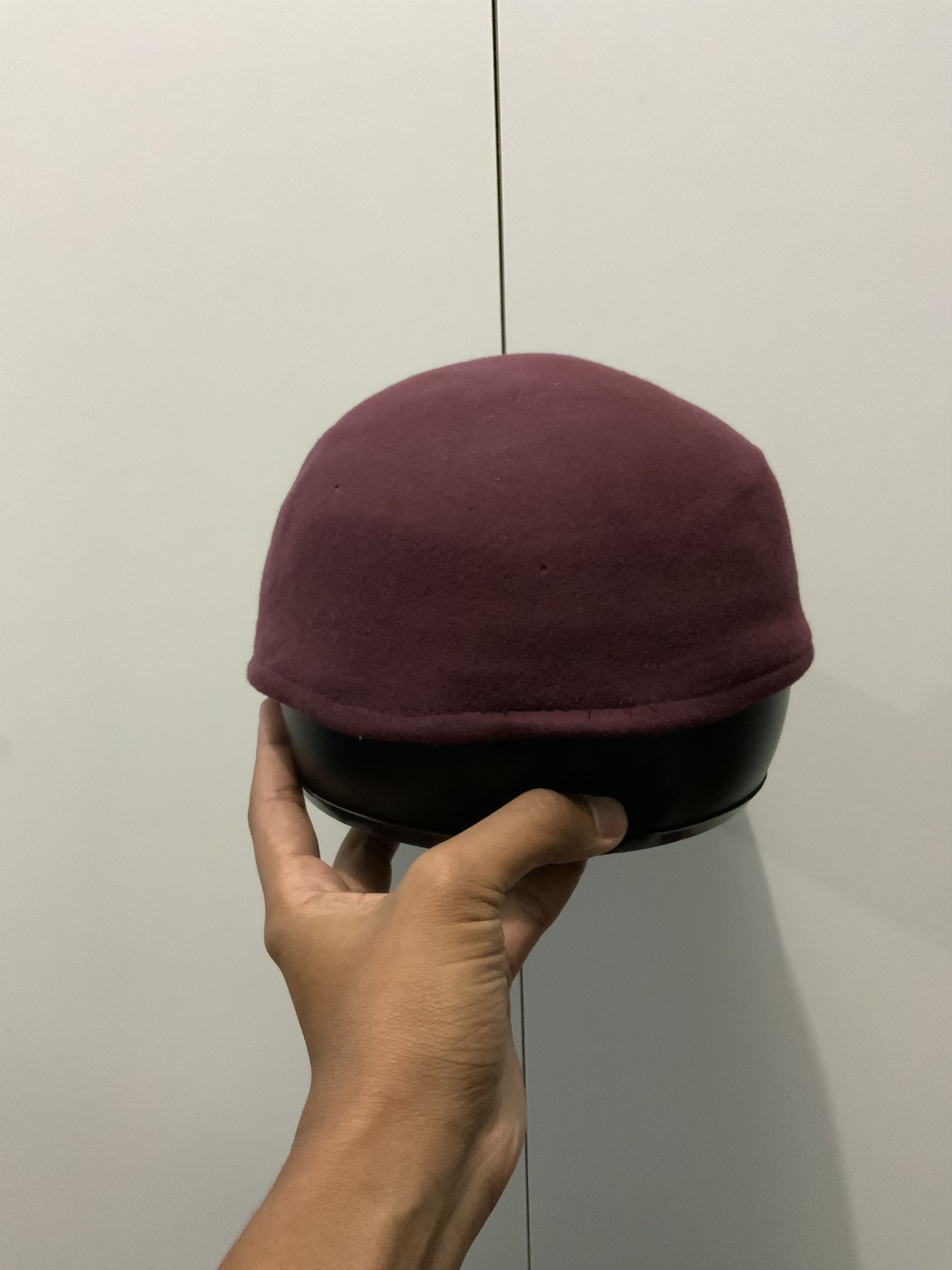 Vintage Wool Maroon Solid Dictator Farm Hat Size ONE SIZE - 4 Thumbnail
