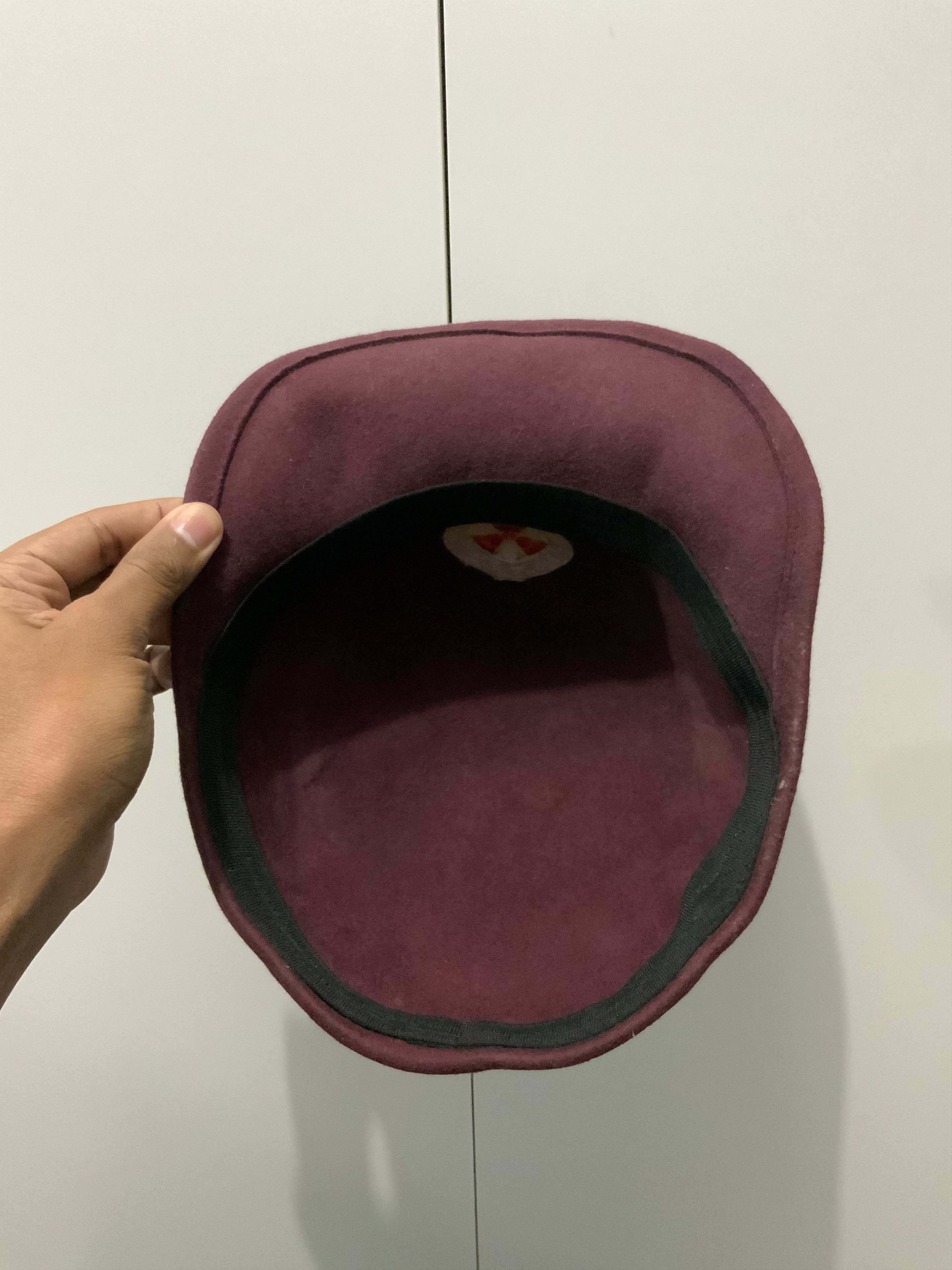 Vintage Wool Maroon Solid Dictator Farm Hat Size ONE SIZE - 9 Thumbnail