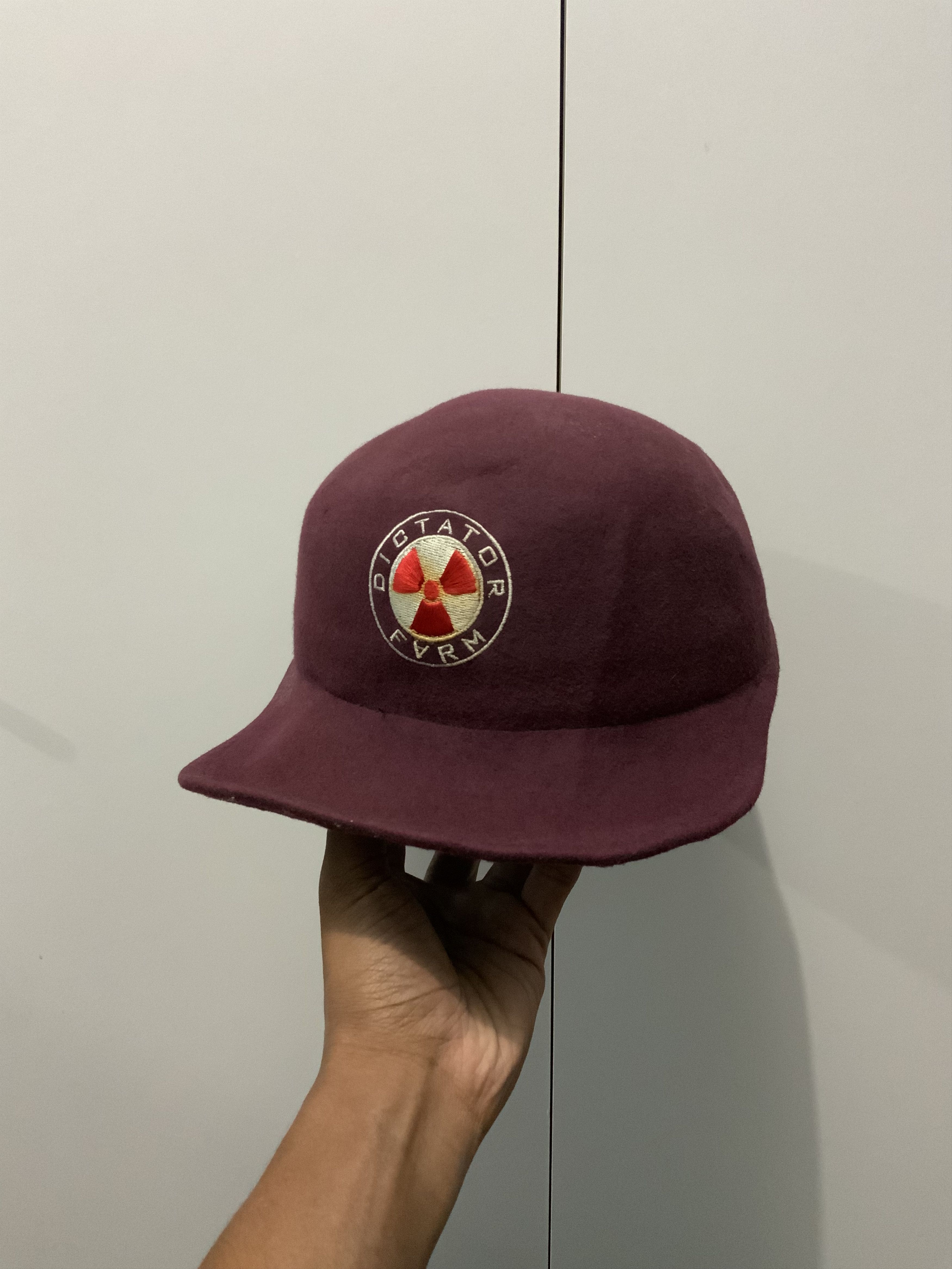 Vintage Wool Maroon Solid Dictator Farm Hat Size ONE SIZE - 3 Thumbnail