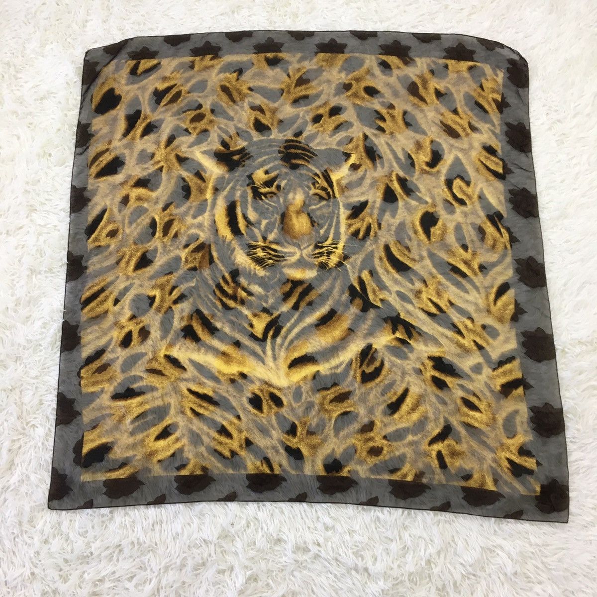 Vintage Tiger Art Scarf Size ONE SIZE - 3 Thumbnail