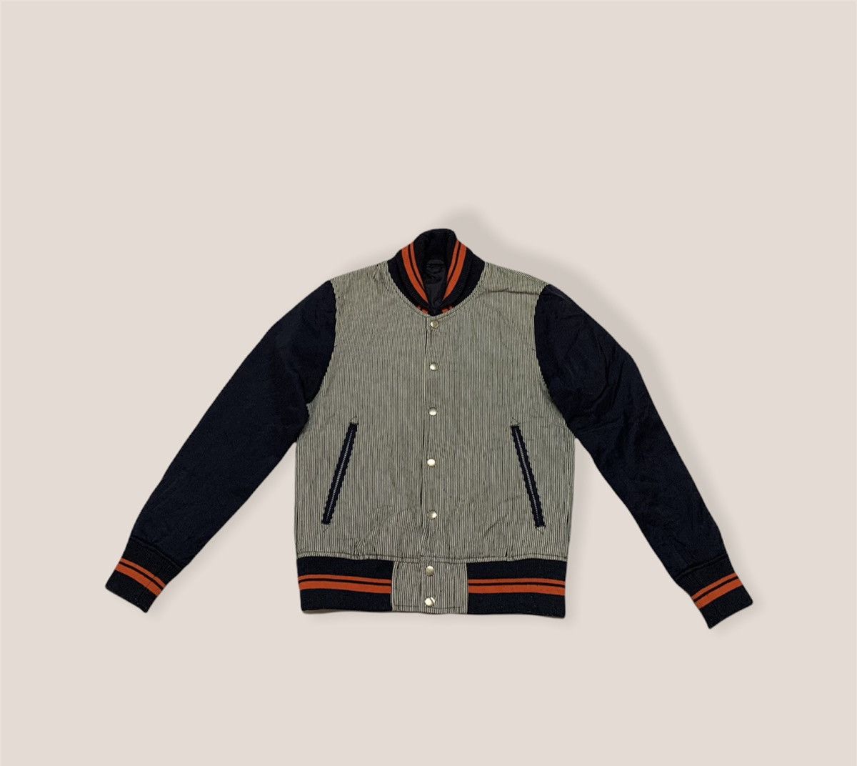 Vintage Varsity Jacket Striped Fashion Bomber Jacket - Main Image