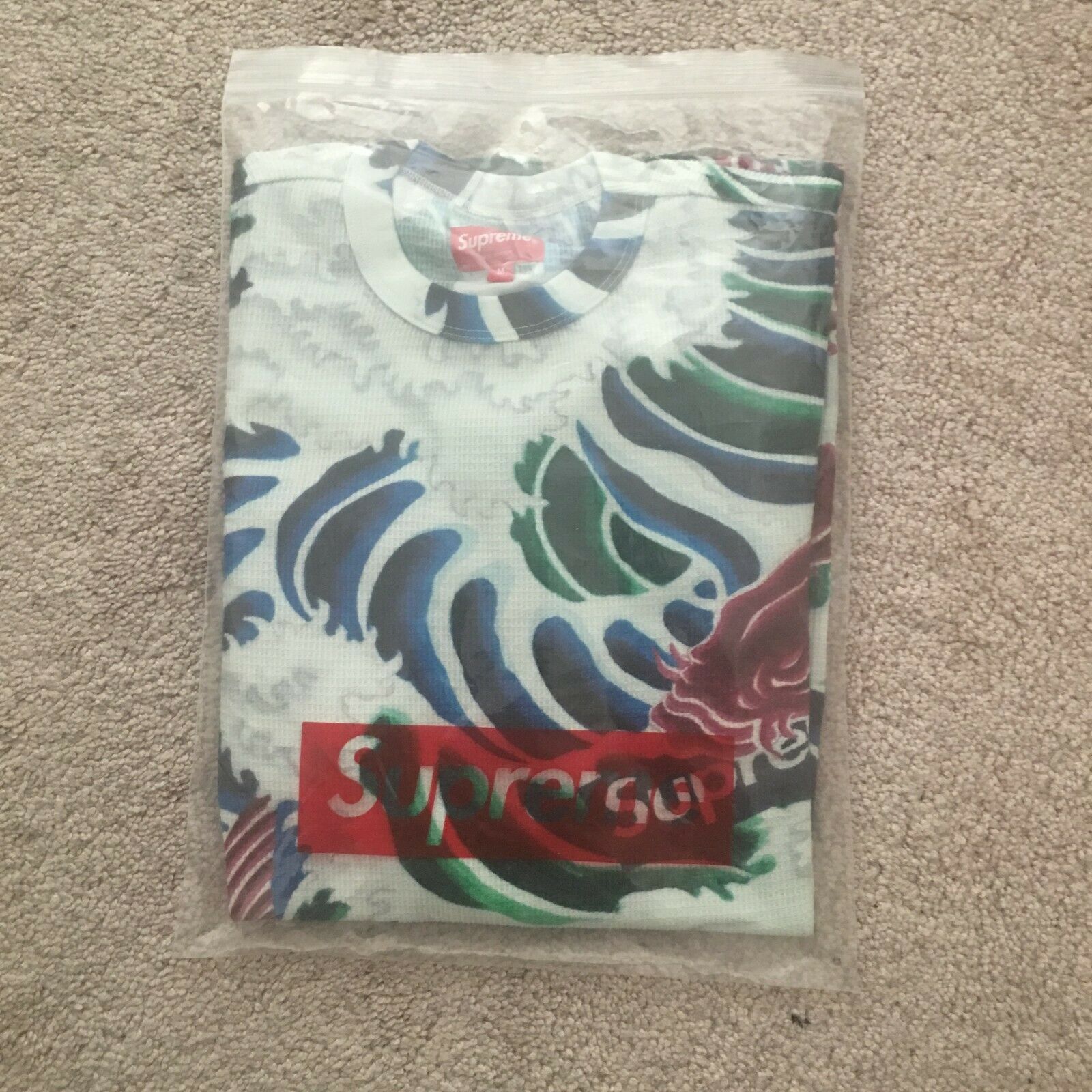 Supreme Waves Japanese Koi Fish Long Sleeve Top Waffle
