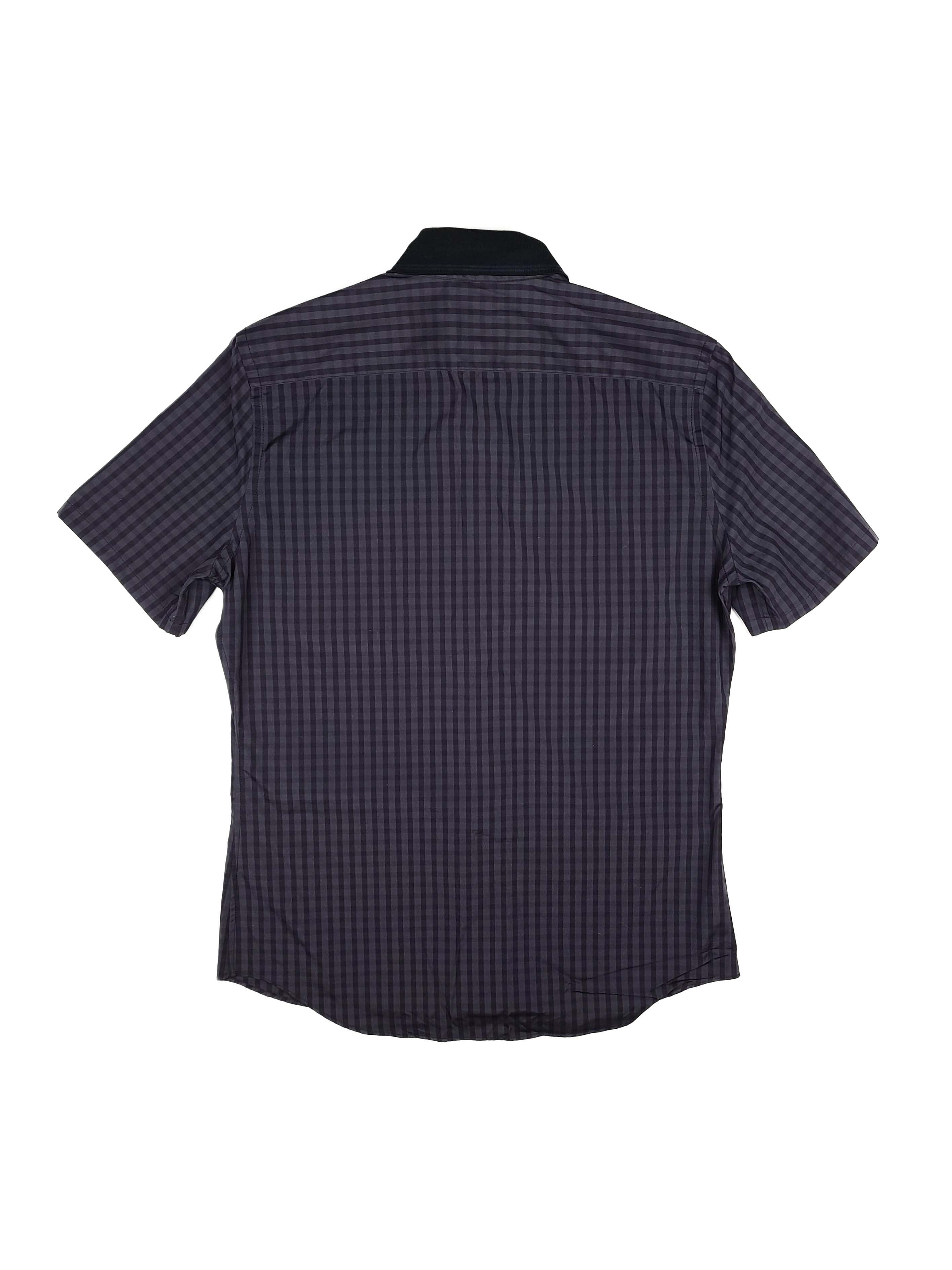 Prada Dark Gray Check Short Sleeve Knit Collar Shirt Size US M / EU 48-50 / 2 - 4 Thumbnail