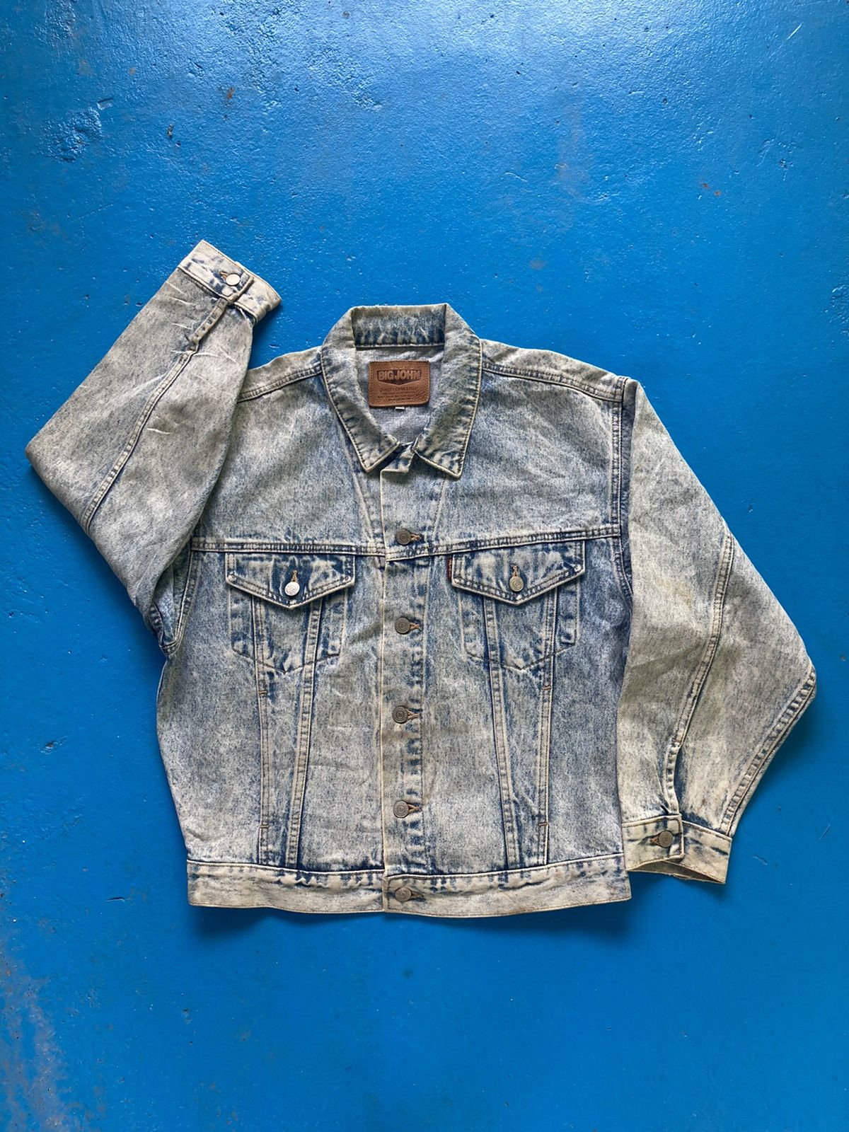 Big John Vintage Big John Acid Wash Denim Jacket Size US M / EU 48-50 / 2 - 1 Thumbnail