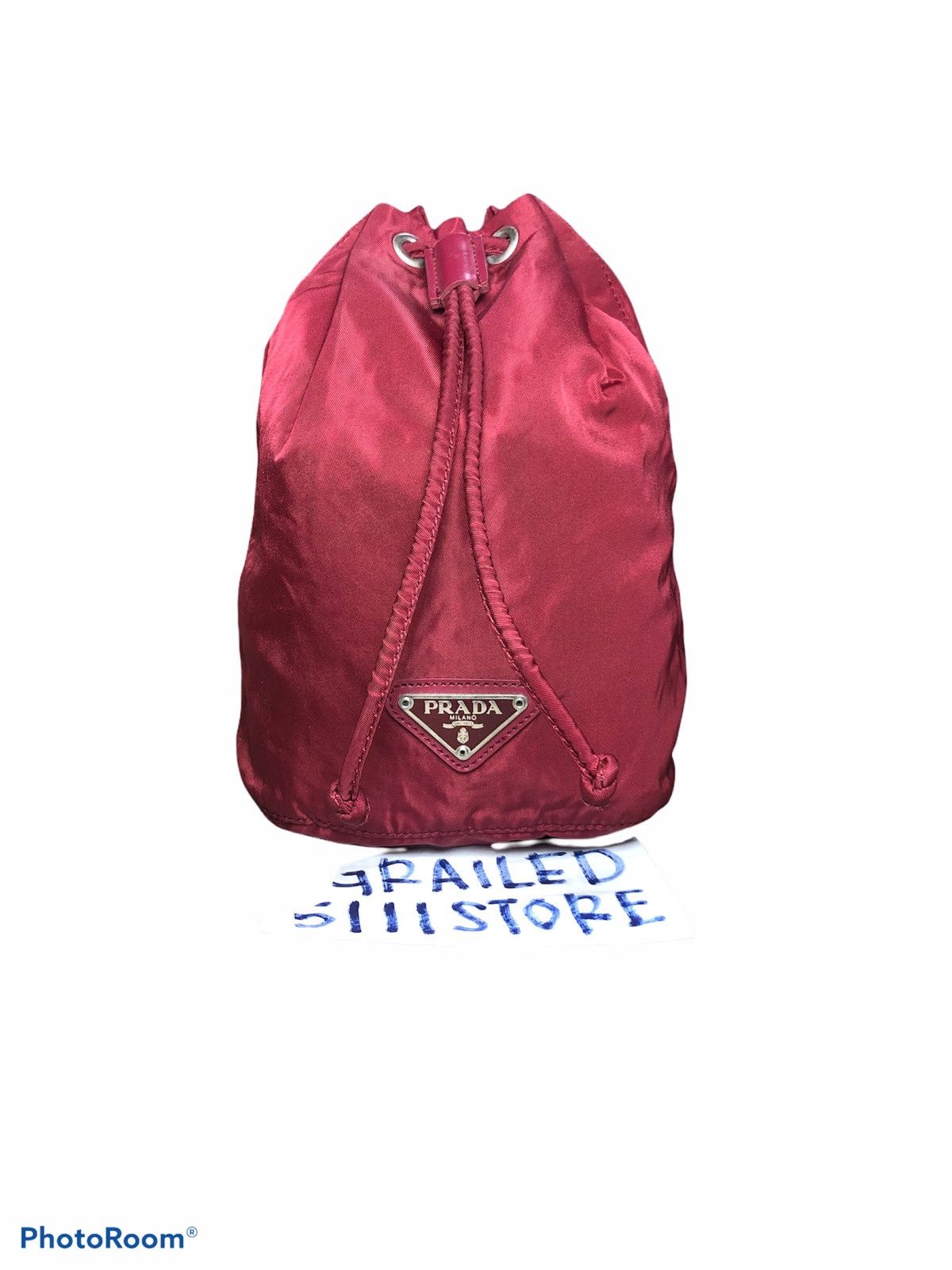 Prada tessuto nero nylon drawstring pouch