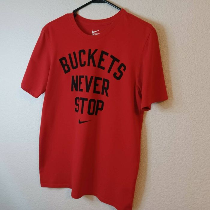 Nike Men's Medium Red "Buckets Never Stop" Vintage Nike TShirt Grailed