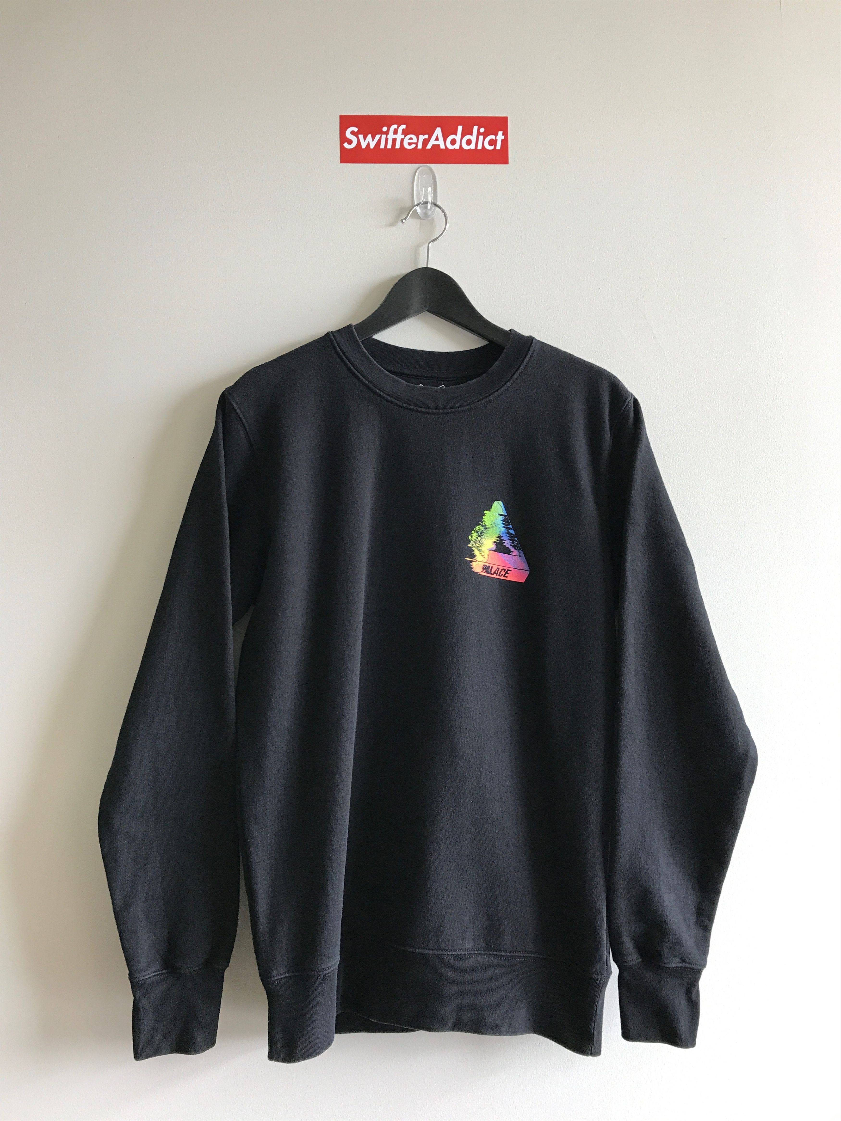 トップス PALACE 16ss TRI-SMUDGE CREW BLACK L PALACE 16ss TRI-SMUDGE CREW BLACK L