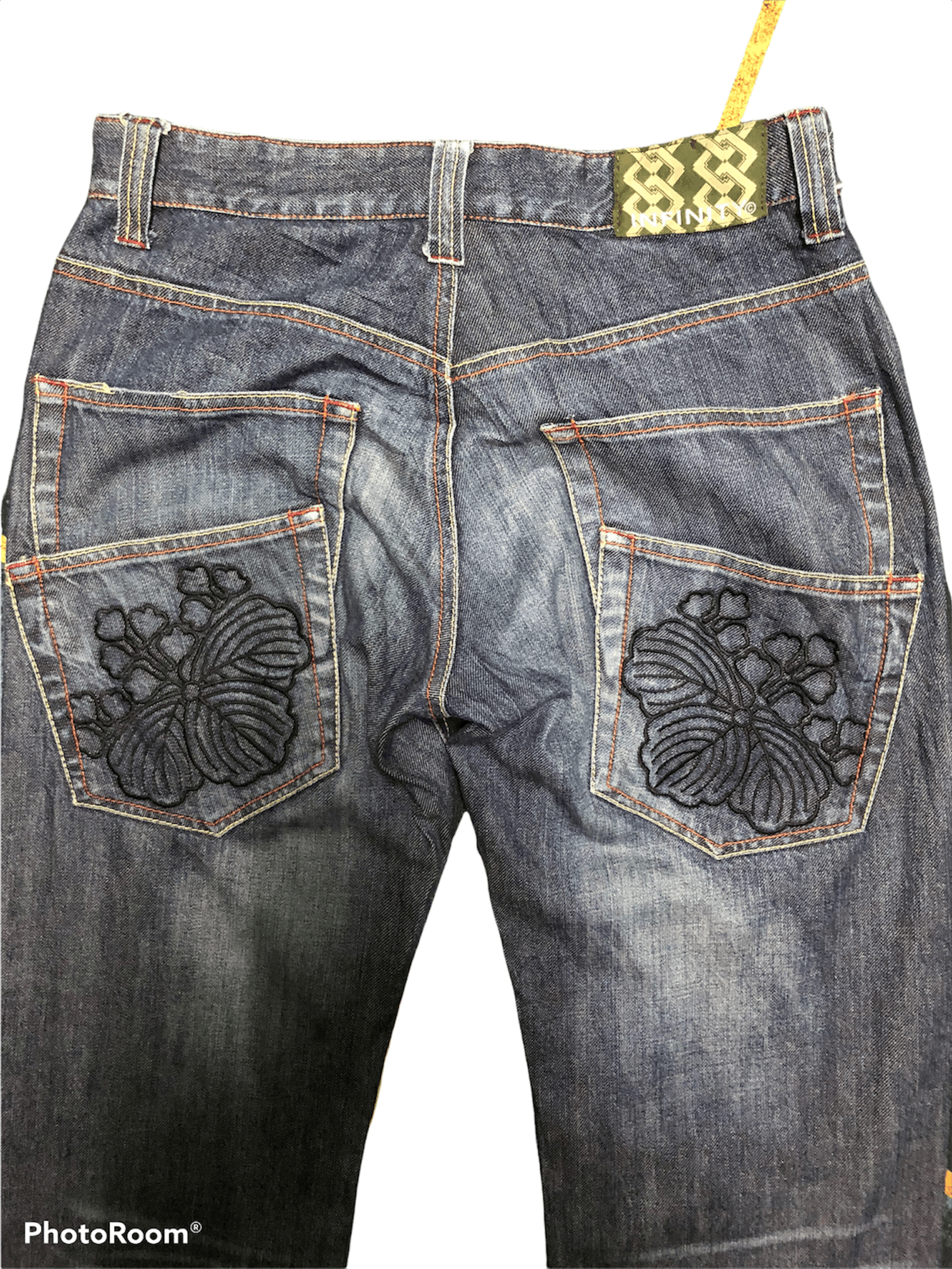 Japanese Brand Infinity Ambroidery Fish Koi Like Sukajan Denim Pants Size US 31 - 3 Thumbnail