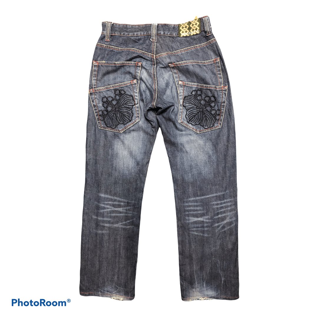 Japanese Brand Infinity Ambroidery Fish Koi Like Sukajan Denim Pants Size US 31 - 2 Thumbnail