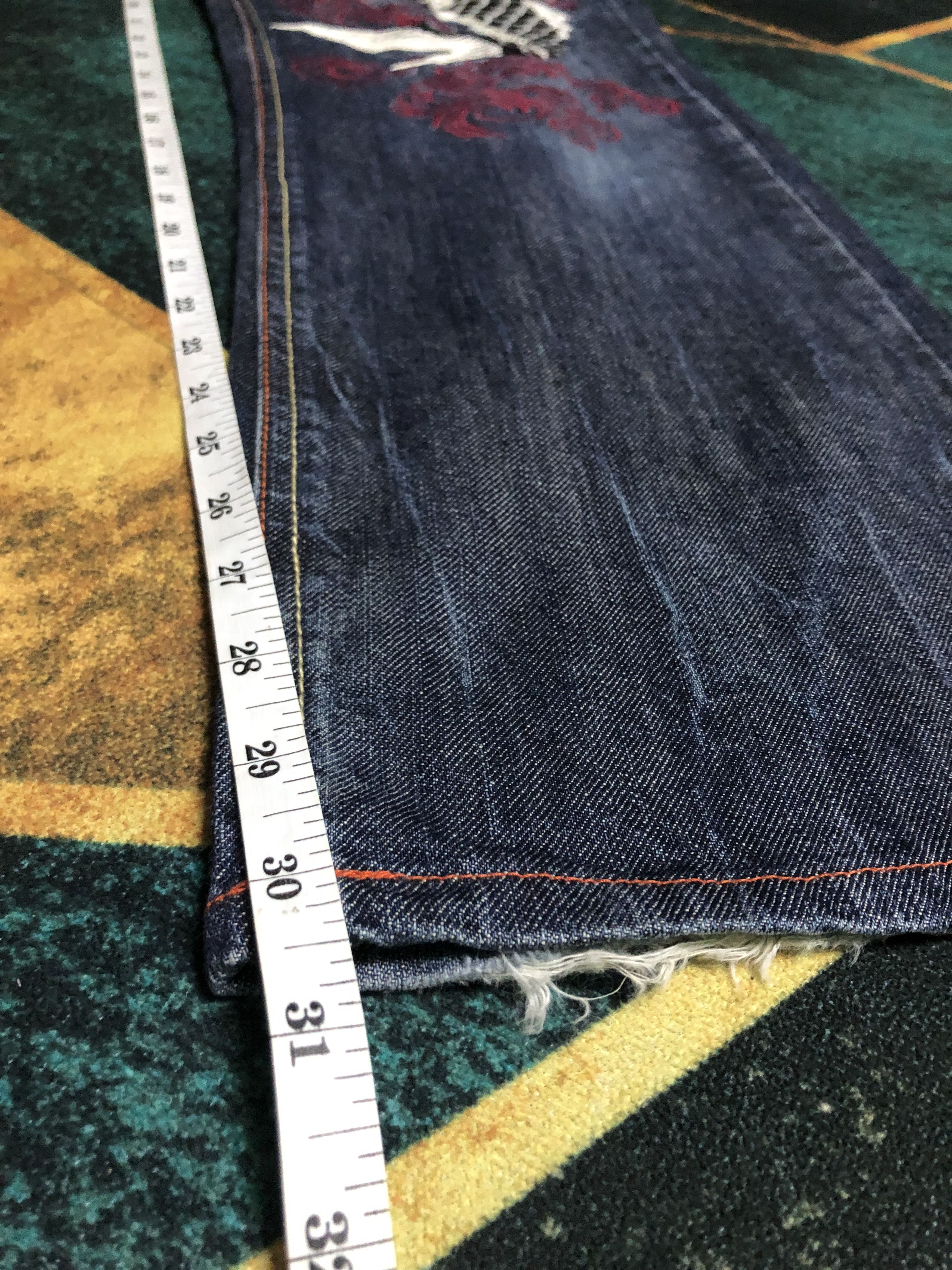 Japanese Brand Infinity Ambroidery Fish Koi Like Sukajan Denim Pants Size US 31 - 11 Thumbnail