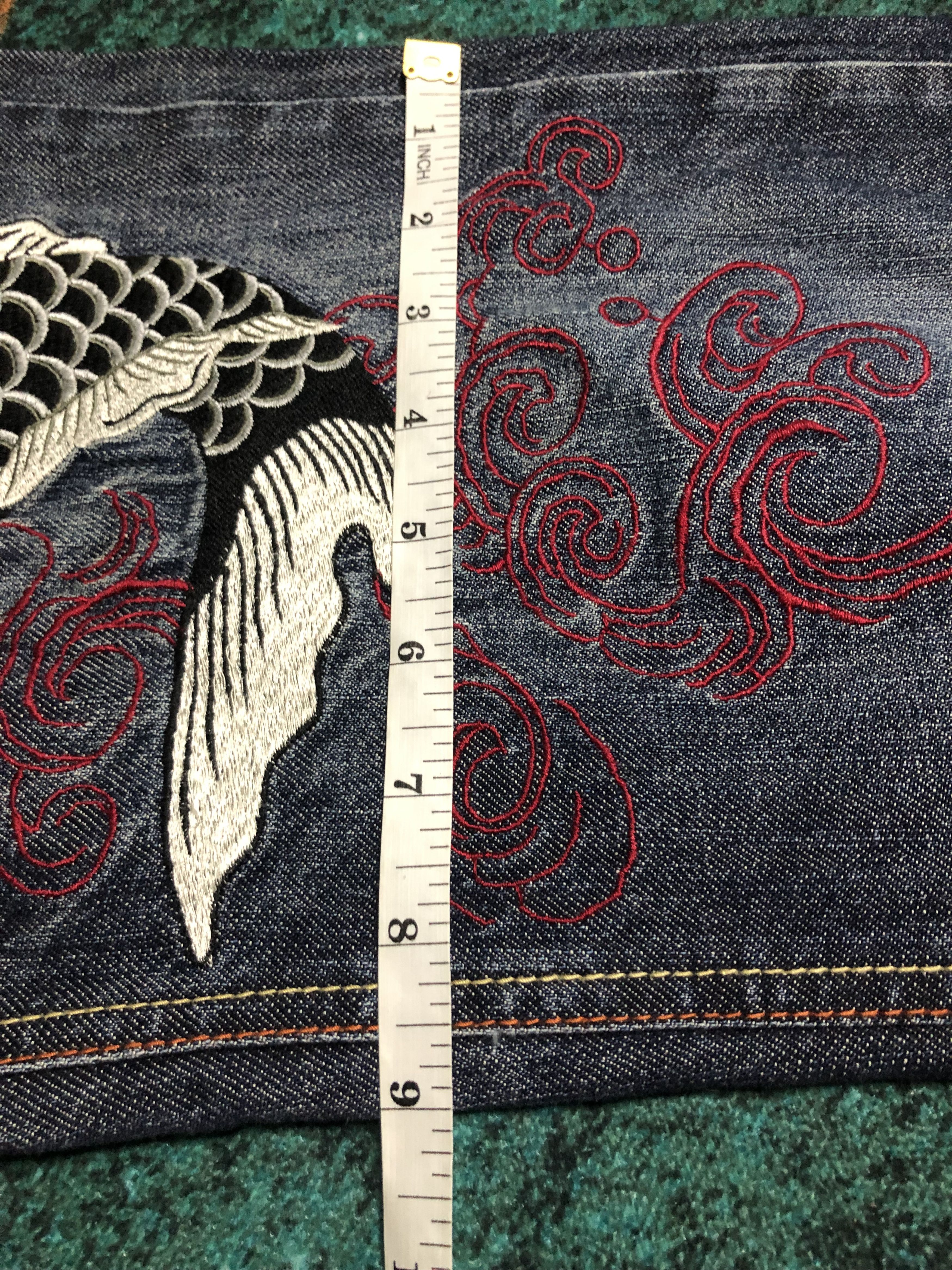 Japanese Brand Infinity Ambroidery Fish Koi Like Sukajan Denim Pants Size US 31 - 13 Thumbnail
