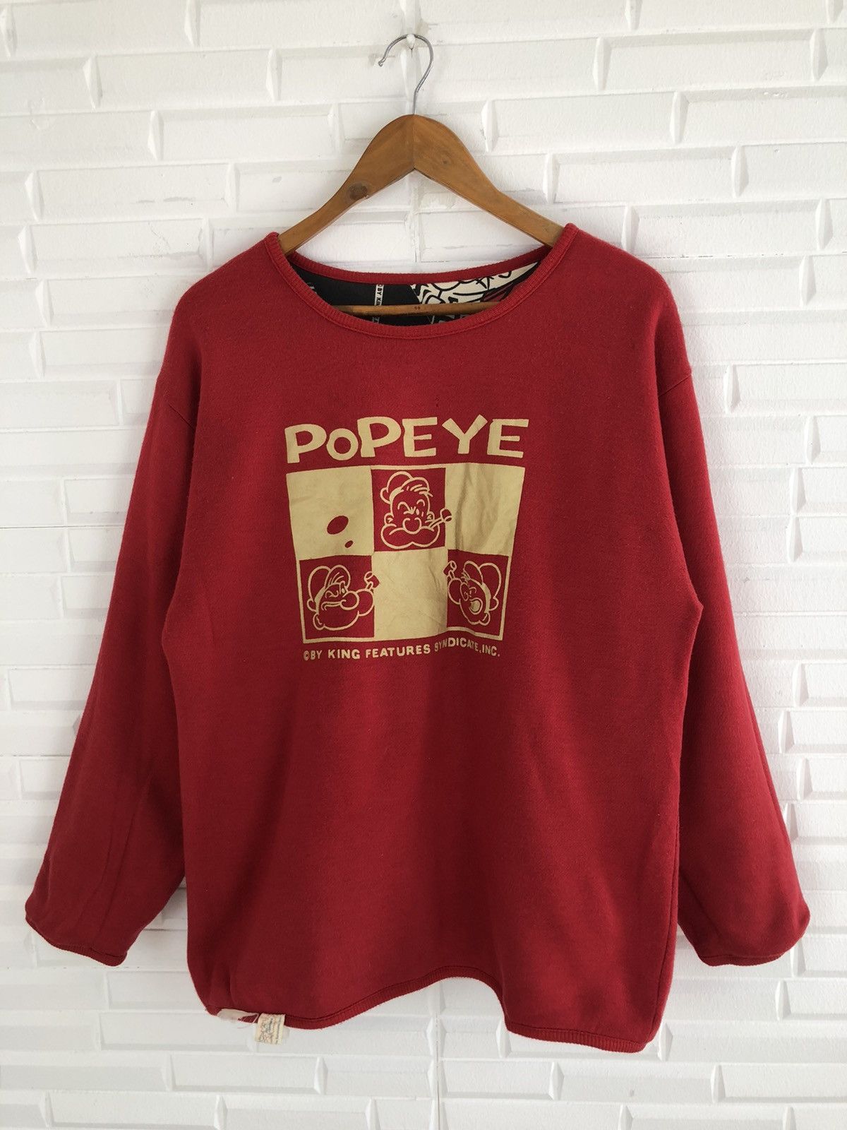 POPEYE KING FEUTURES RIVERSIBLE SWEATSHIRT VINTAGE