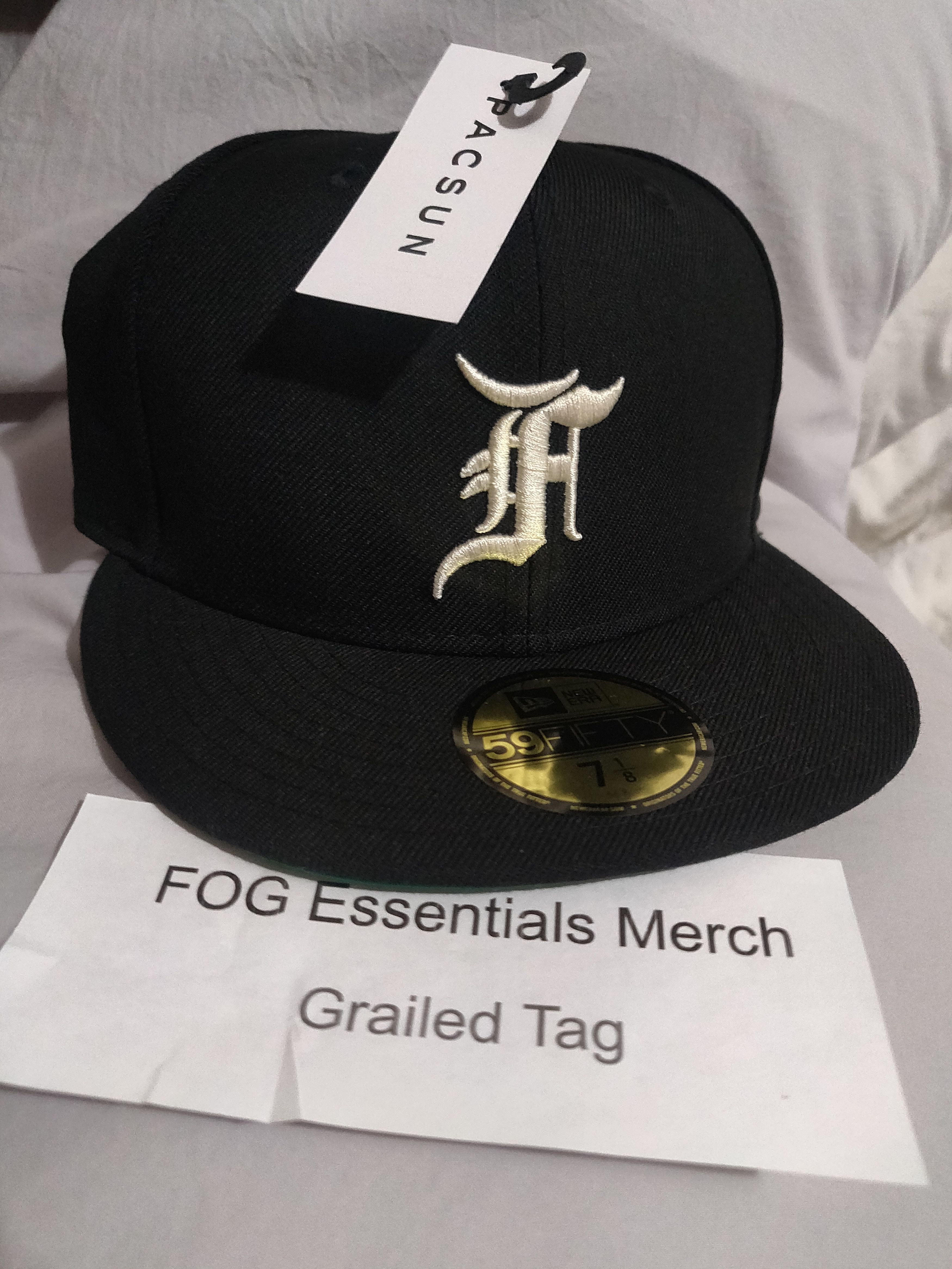 Fear of God (7 1/8) Black FOG New Era Essentials Fitted Hat | Grailed