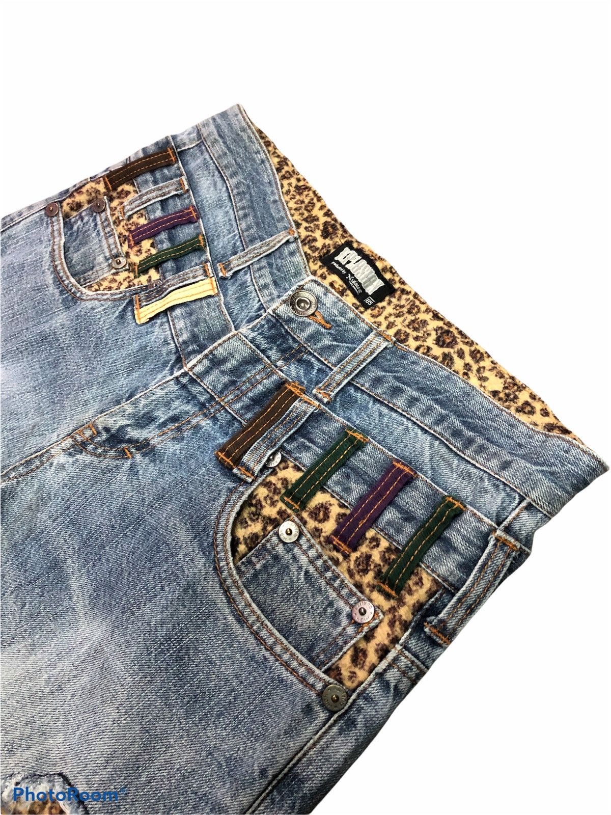 Japanese Brand DOUBLE WAIST DISTRESSED EXPLOSION Size US 33 - 4 Thumbnail