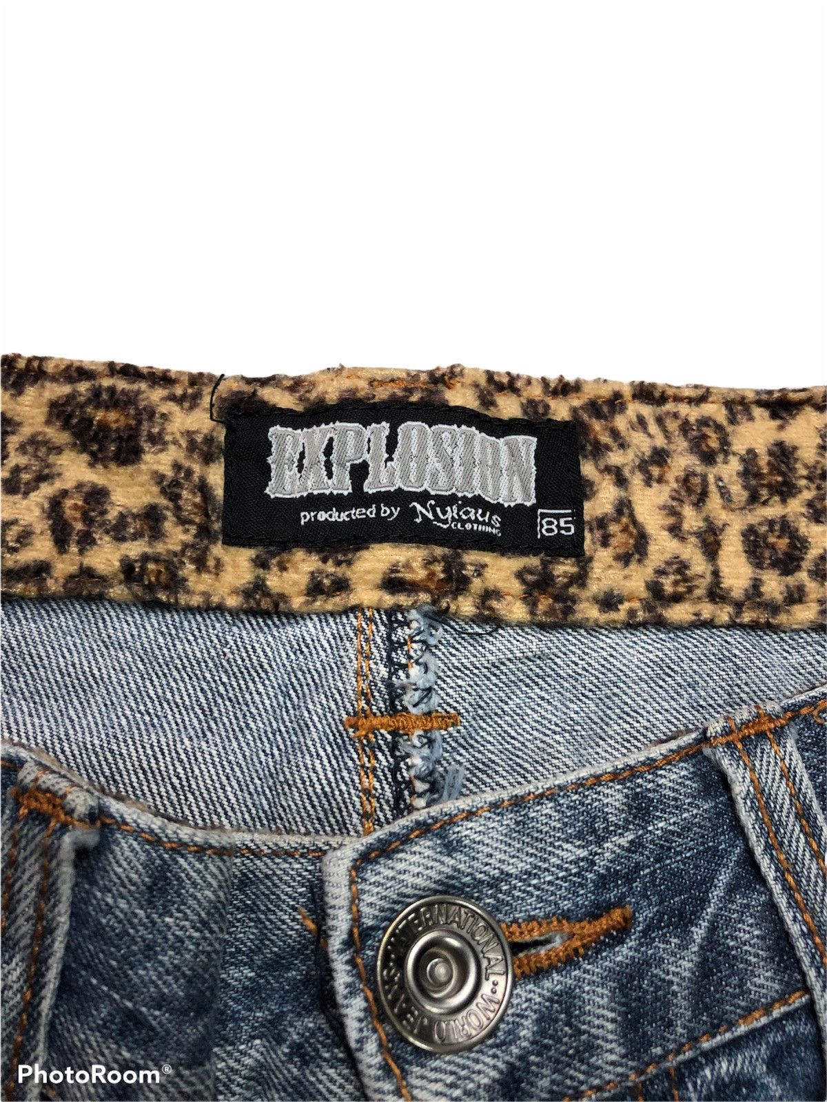 Japanese Brand DOUBLE WAIST DISTRESSED EXPLOSION Size US 33 - 3 Thumbnail